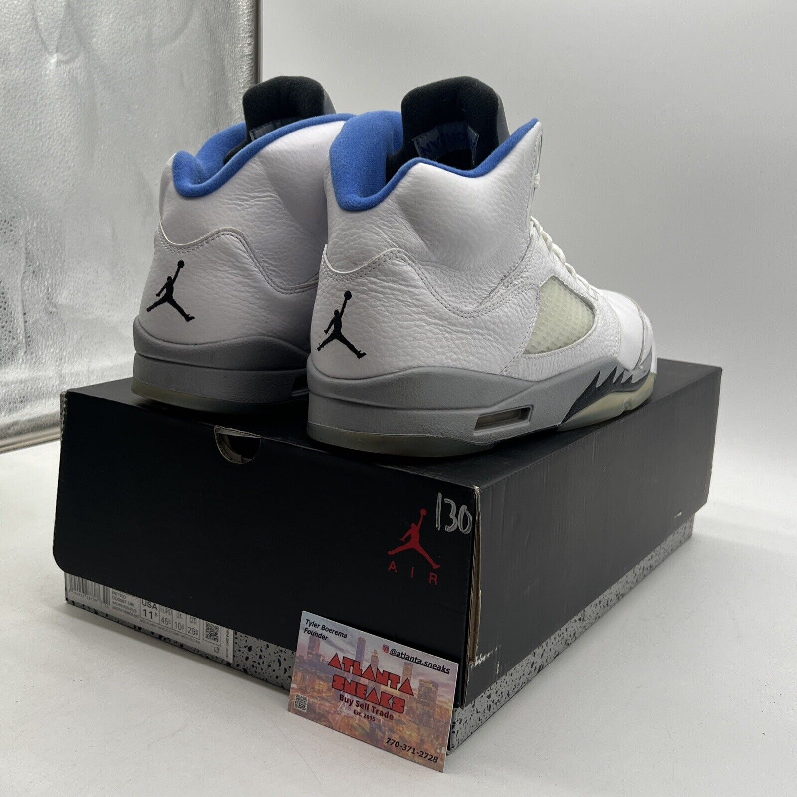 Size 11.5 - Air Jordan 5 Retro Stealth 2.0 White Grey Blue Leather (DD0587-140)