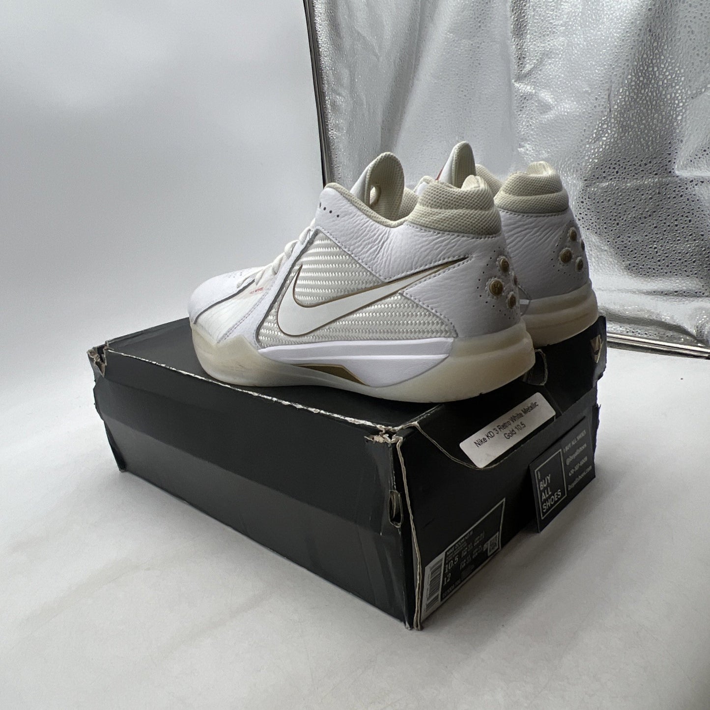 Size 10.5 - Nike Zoom KD 3 White Metallic Gold (DZ3009-100)