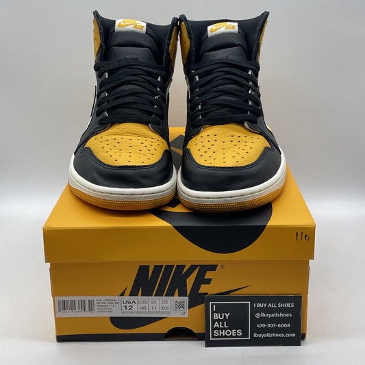 Size 12 - Jordan 1 Retro OG High Yellow Toe White Black Leather (555088-711)