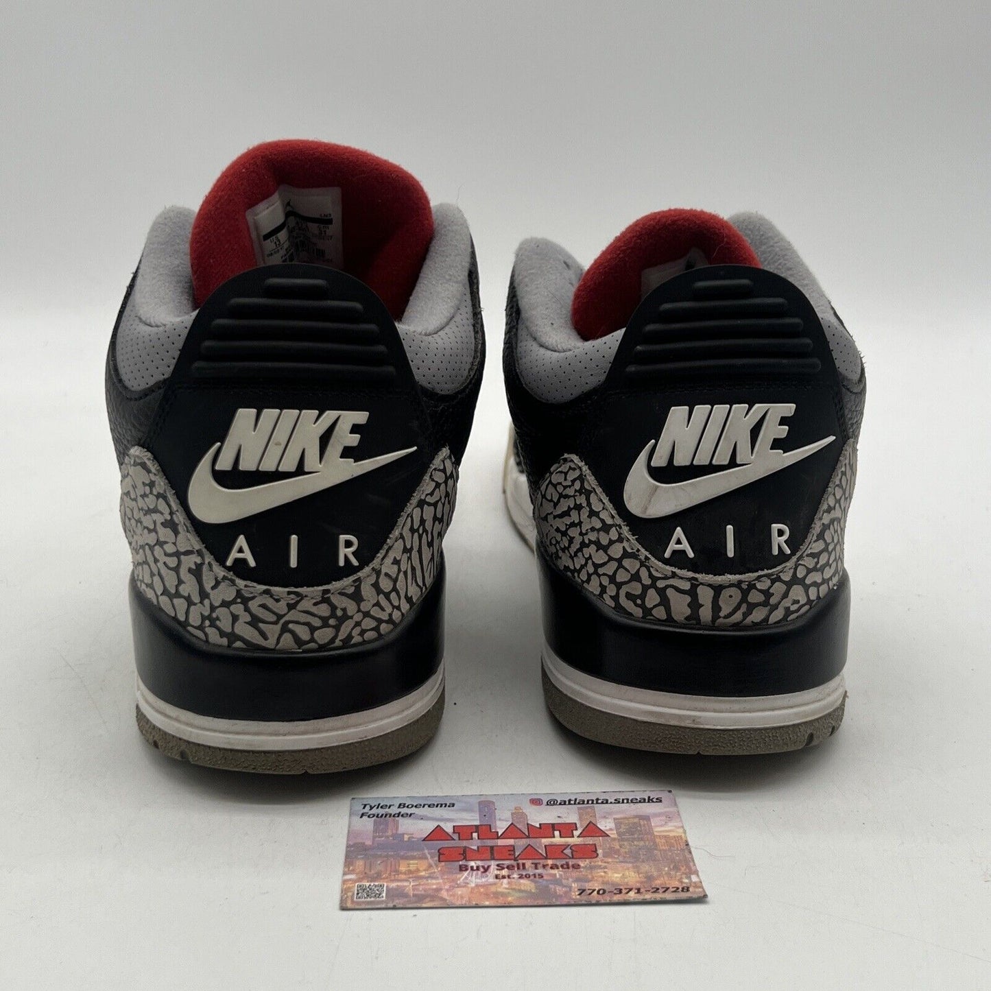 Size 13 - Jordan 3 Retro OG Mid Black Cement Grey Leather White (854262-001)