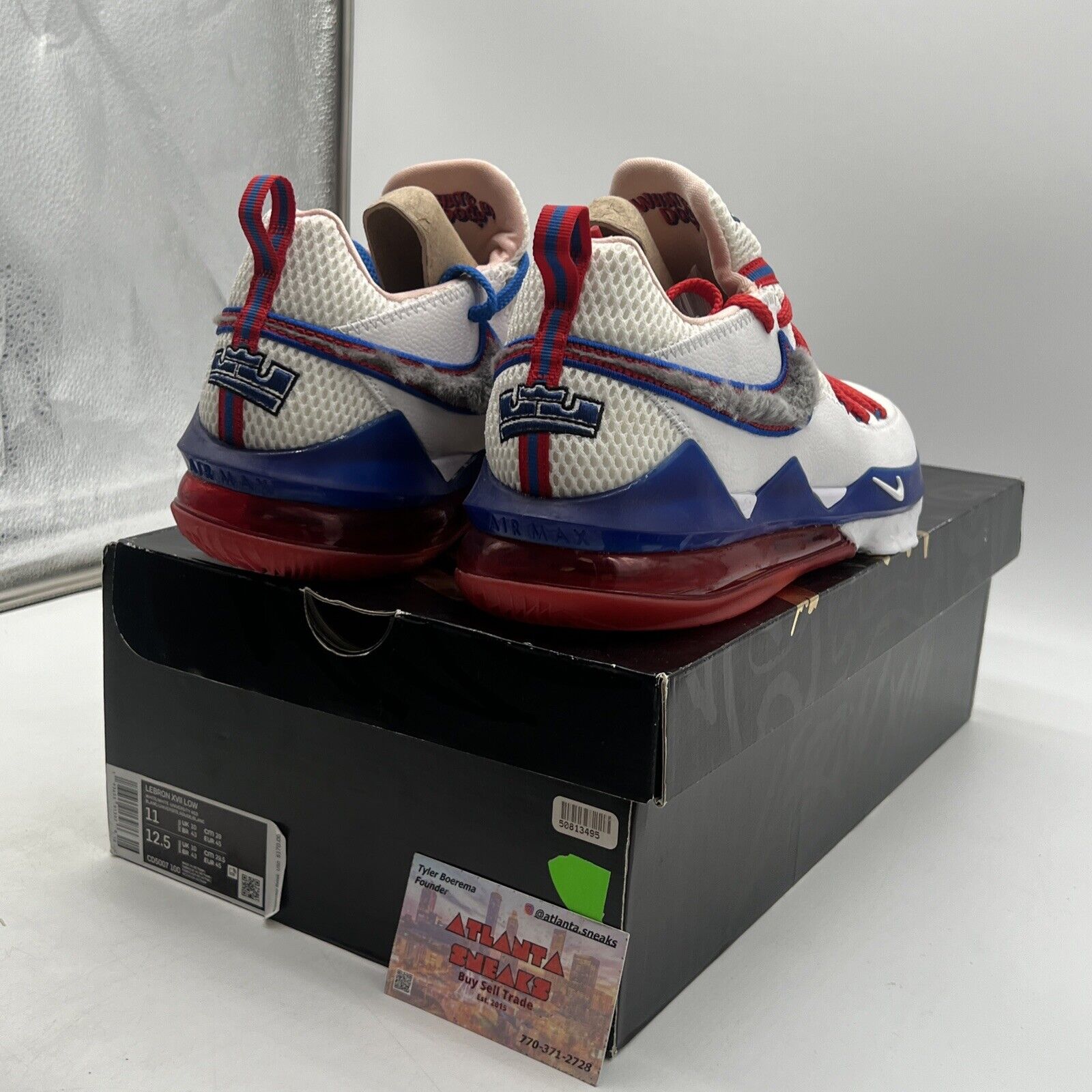 Size 11 - Nike LeBron 17 Low Tune Squad Blue Red White Grey Leather (CD5007-100)