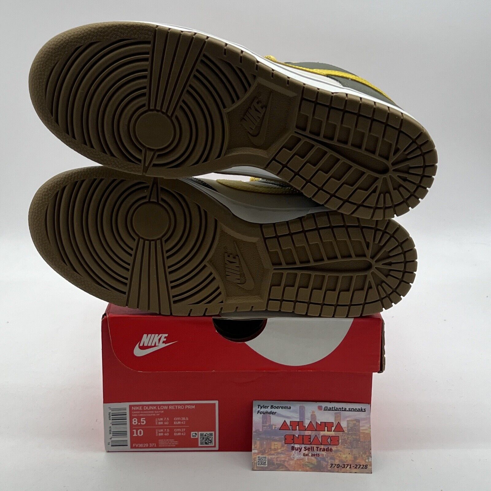 Size 8.5 - Nike Dunk Premium Low Cargo Khaki Vivid Sulfur (FV3629-371)