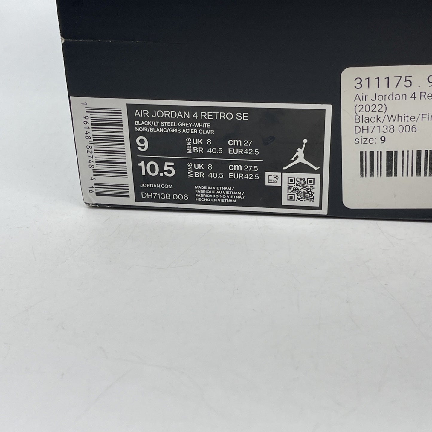 Size 9 - Air Jordan 4 Retro SE Mid Black Canvas Suede (DH7138-006)