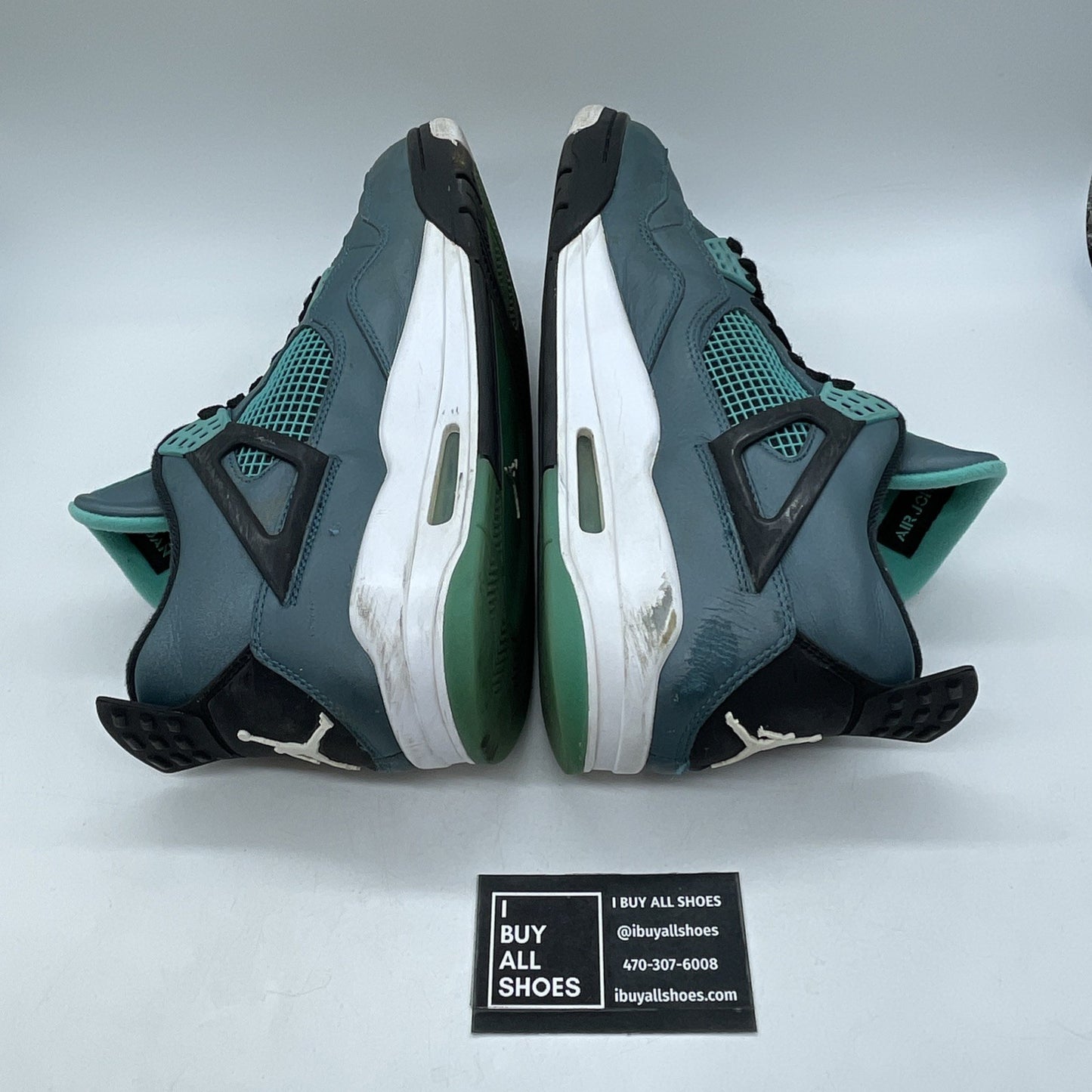 Size 11.5 - Air Jordan 4 Retro Teal Black White Leather (705331-330)
