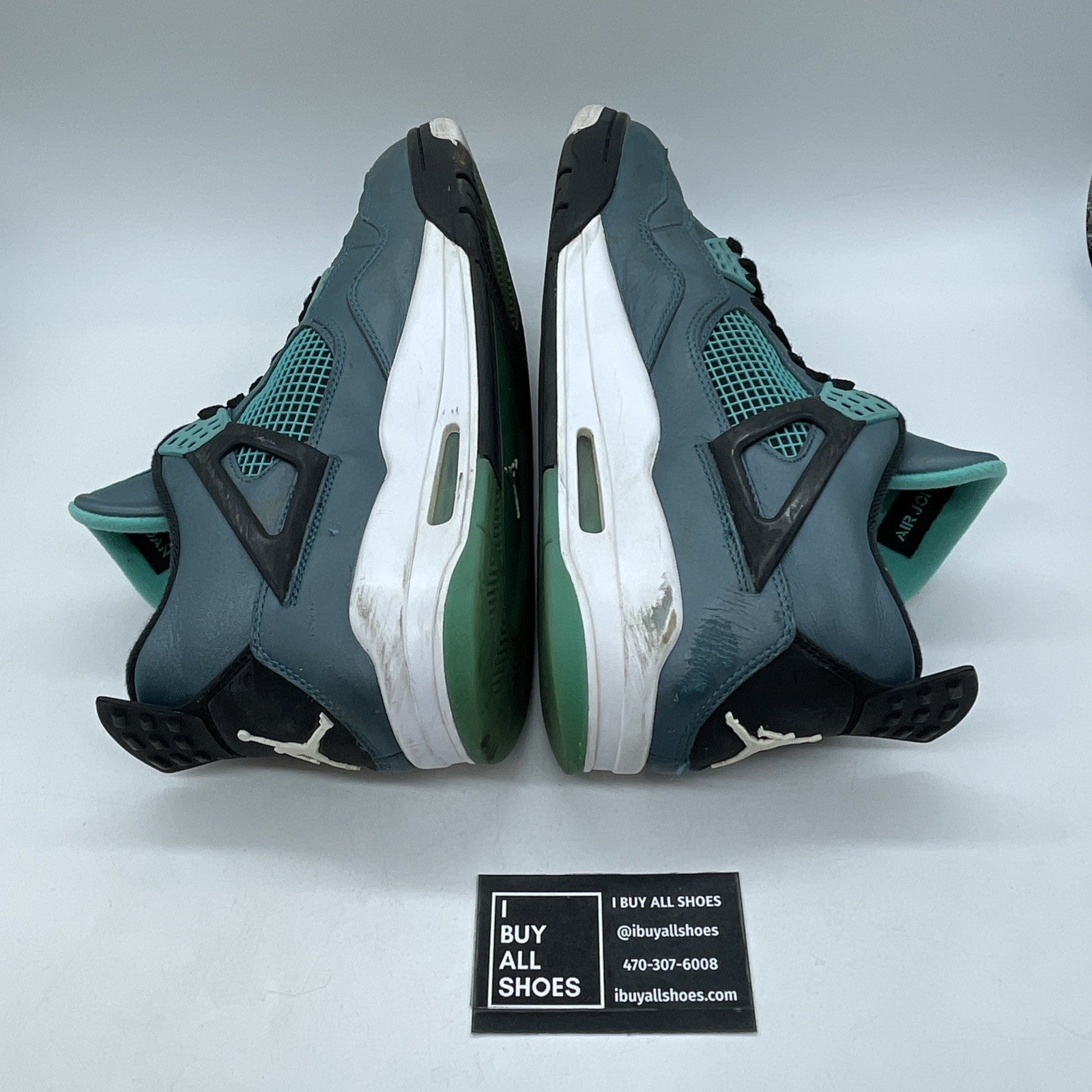 Size 11.5 - Air Jordan 4 Retro Teal Black White Leather (705331-330)