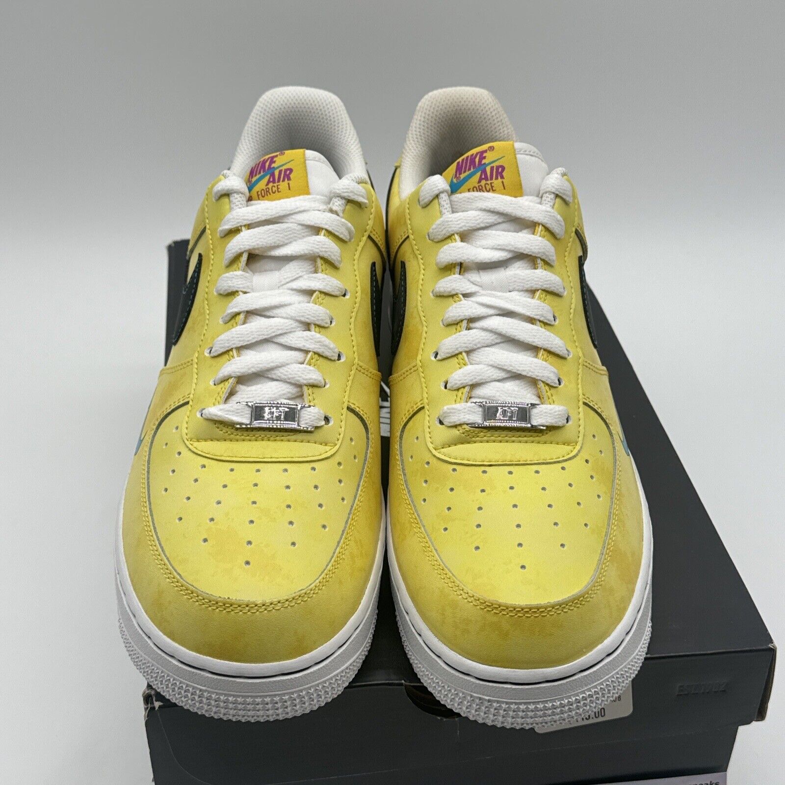 Size 10 - Nike Air Force 1 Peace, Love, and Basketball 2020 Yellow Purple Carton