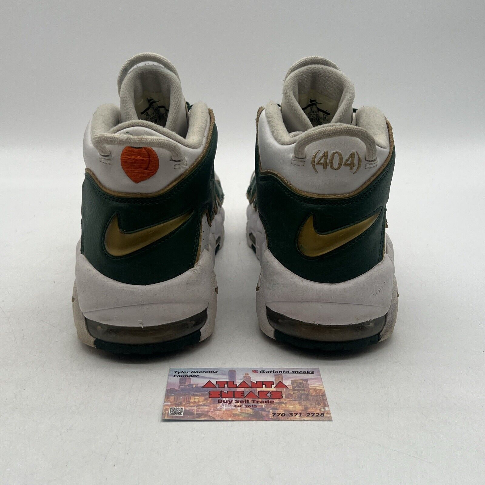 Size 10 - Nike Air More Uptempo QS Atlanta Green Gold White Leather (AJ3139-100)