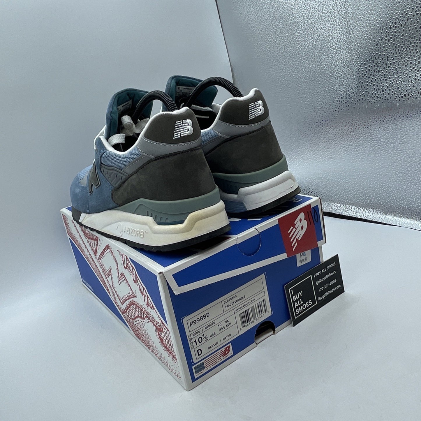 Size 10.5 - New Balance 998 Made in USA Blue Denim (M998BD)
