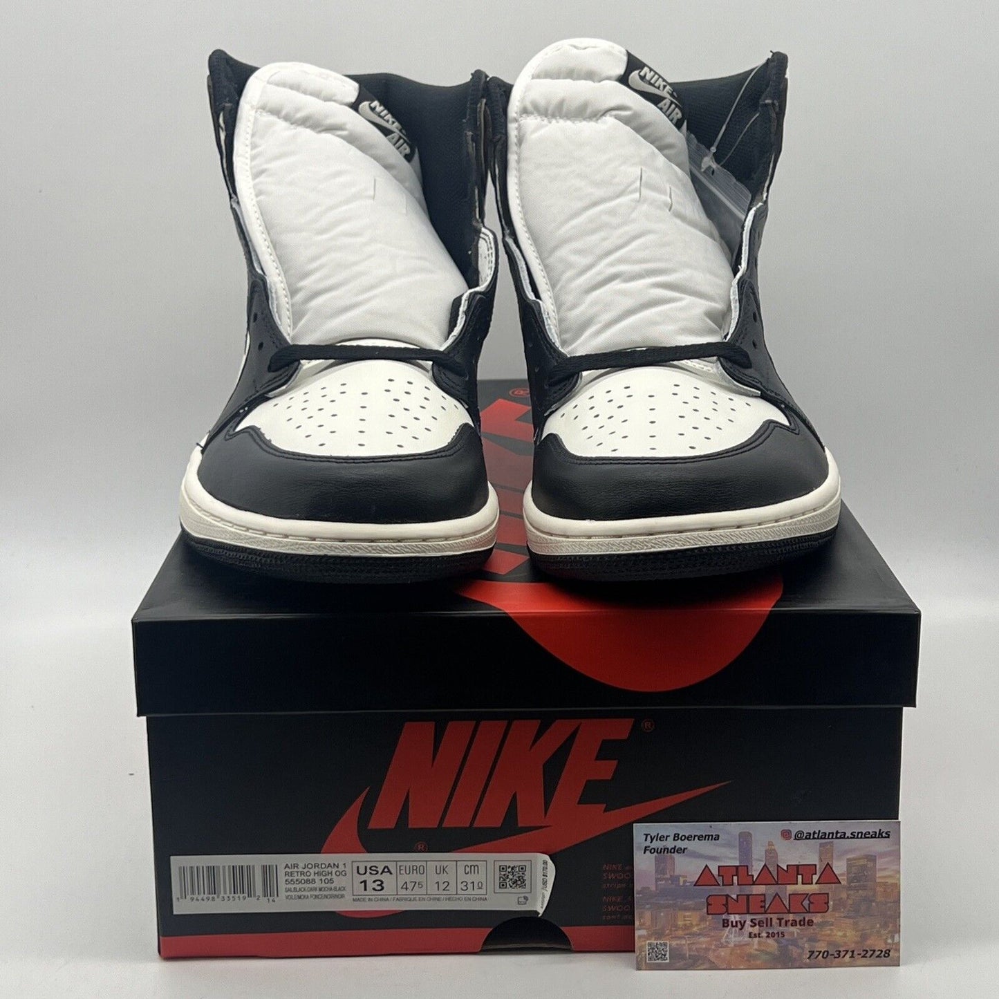 Size 13 - Jordan 1 Retro OG High Dark Mocha Black White Brown (555088-105)