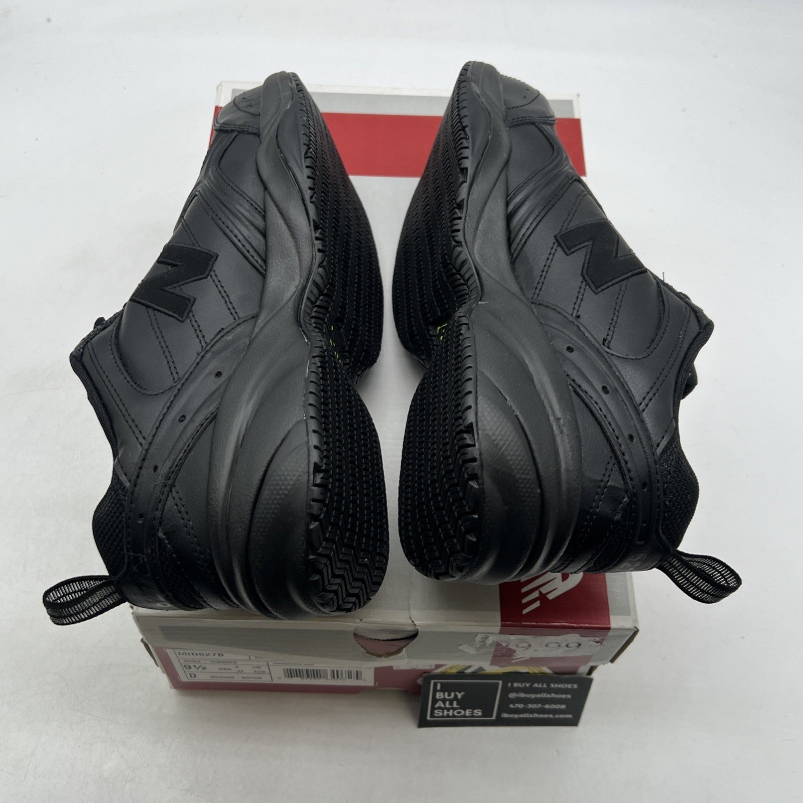 Size 9.5 - New Balance Steel Toe 627 Leather Triple Black (MID627B)