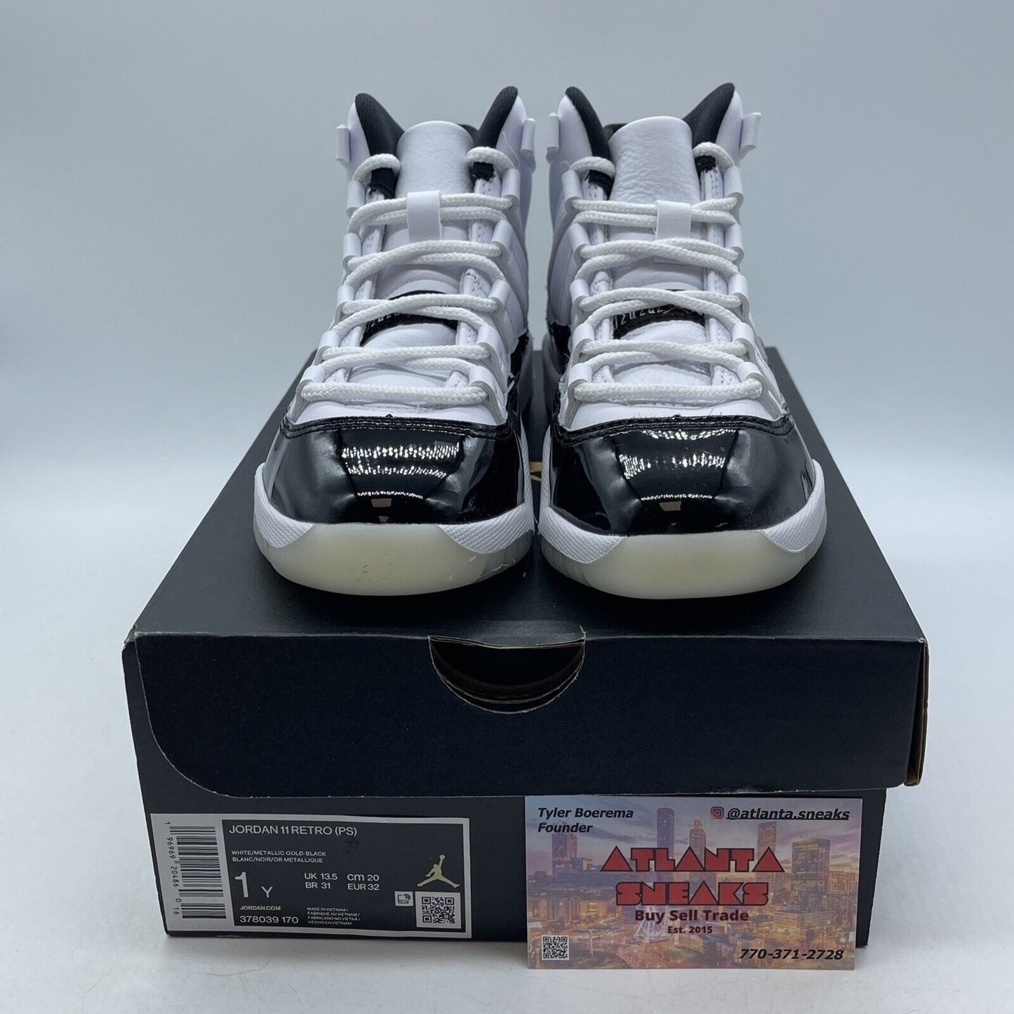 Size 1Y - Air Jordan 11 Retro Gratitude Defining Moments Black (378039-170)