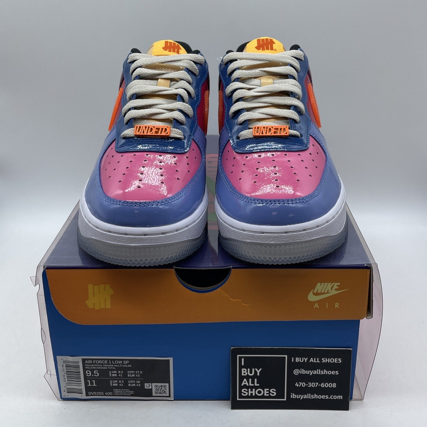 Size 9.5 - Nike Undefeated x Air Force 1 Low Total Orange Leather (DV5255-400)