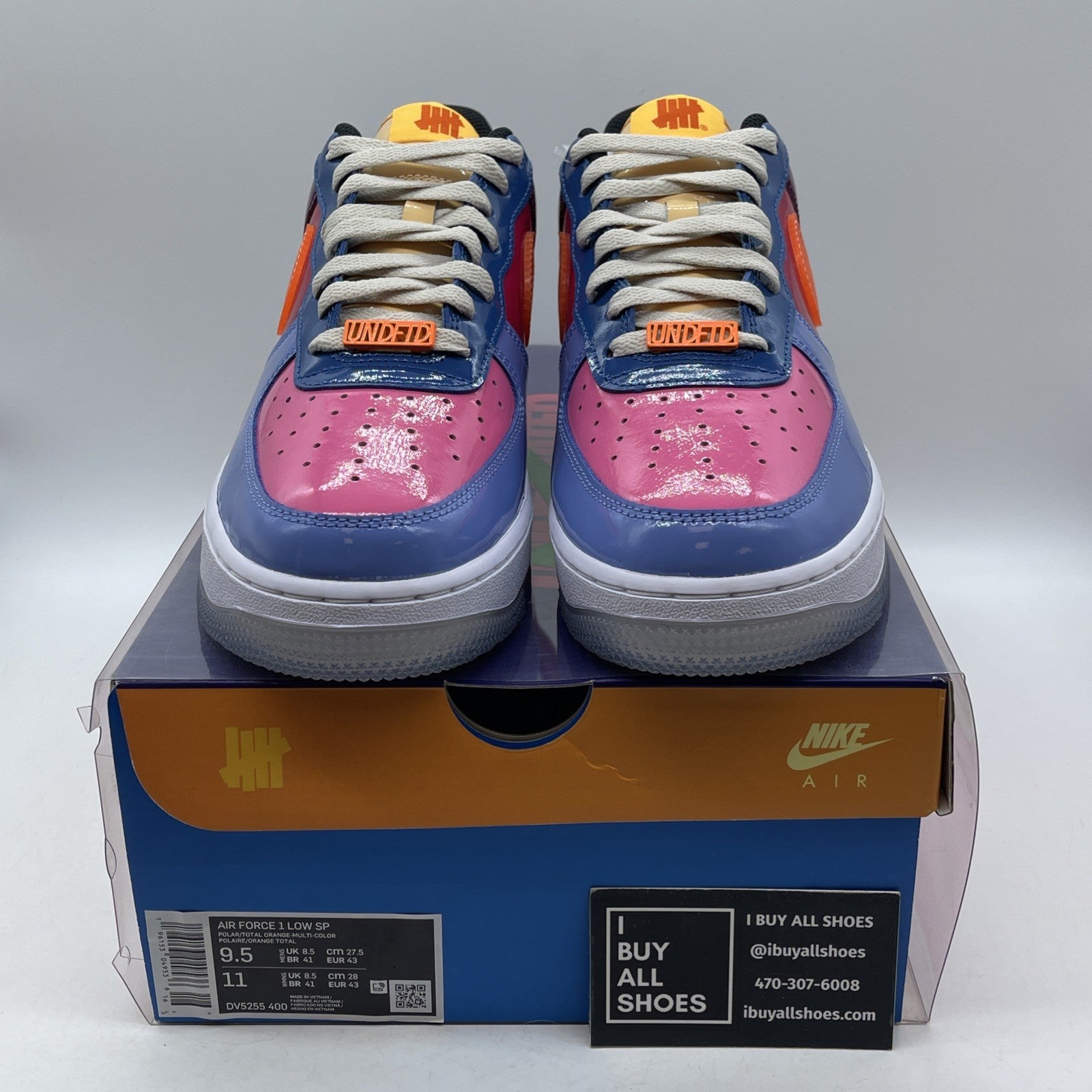 Size 9.5 - Nike Undefeated x Air Force 1 Low Total Orange Leather (DV5255-400)