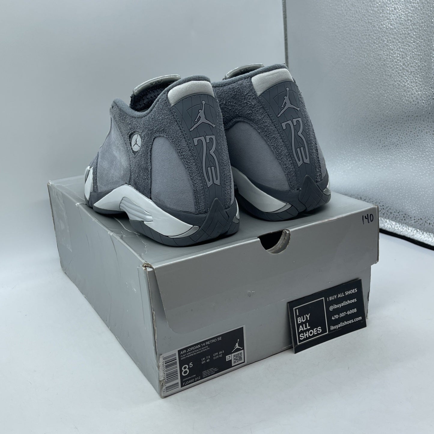 Size 8.5 - Nike Air Jordan 14 Retro Flint Grey White Suede (FJ3460-012)