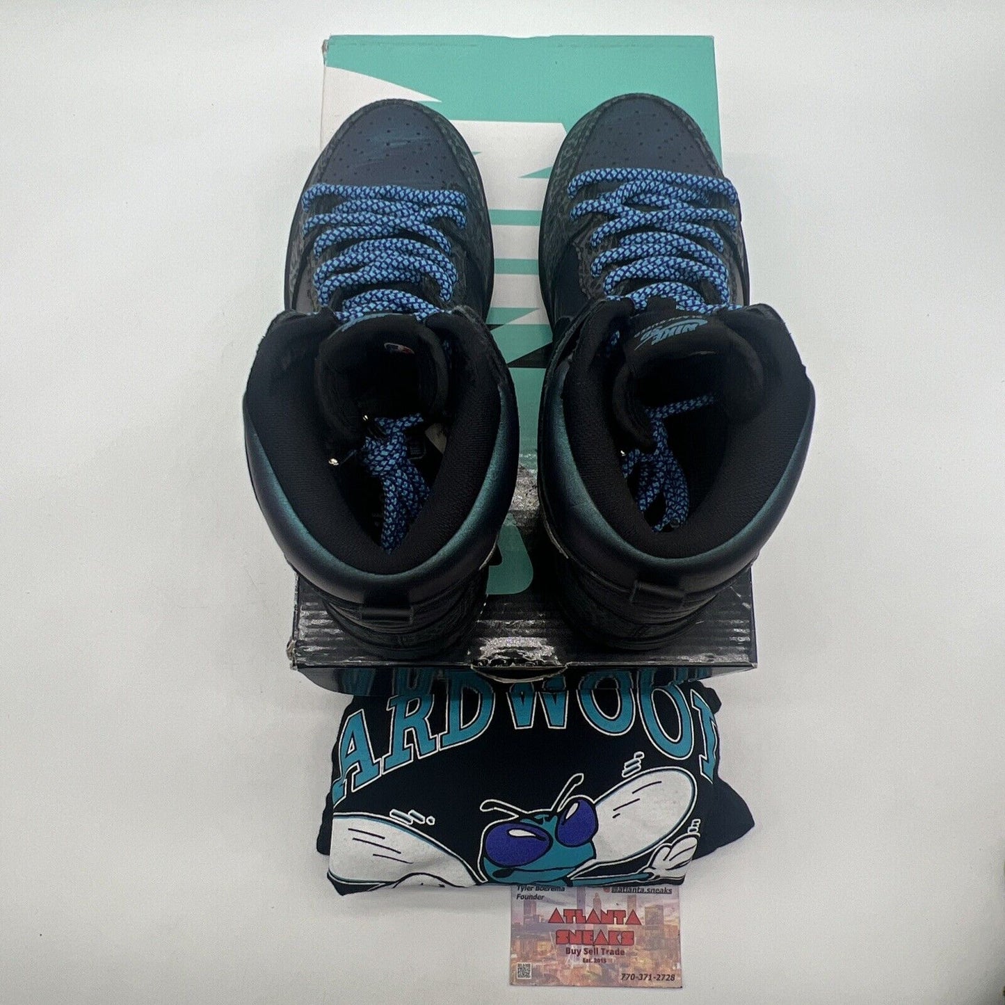 Size 6 - Nike Black Sheep x Dunk SB High Black Hornet Blue Purple (BQ6827-001)