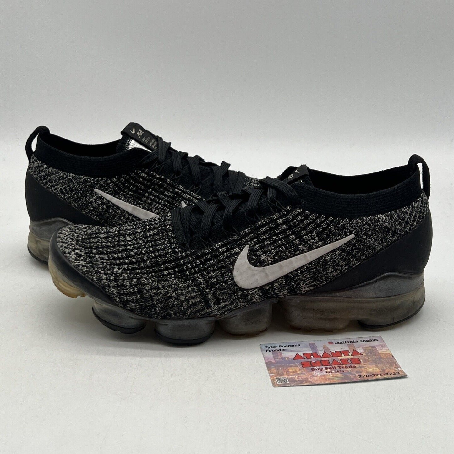 Size 10.5 - Nike Air VaporMax Flyknit 3 Oreo Black White (AJ6900-002)