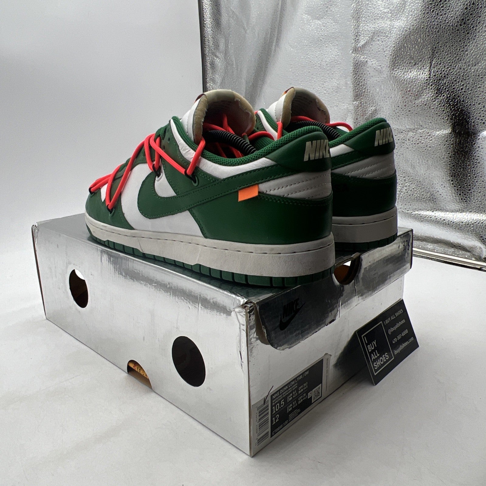 Size 10.5 - Nike Dunk Low x OFF-WHITE Pine Green 2019 (CT0856-100)