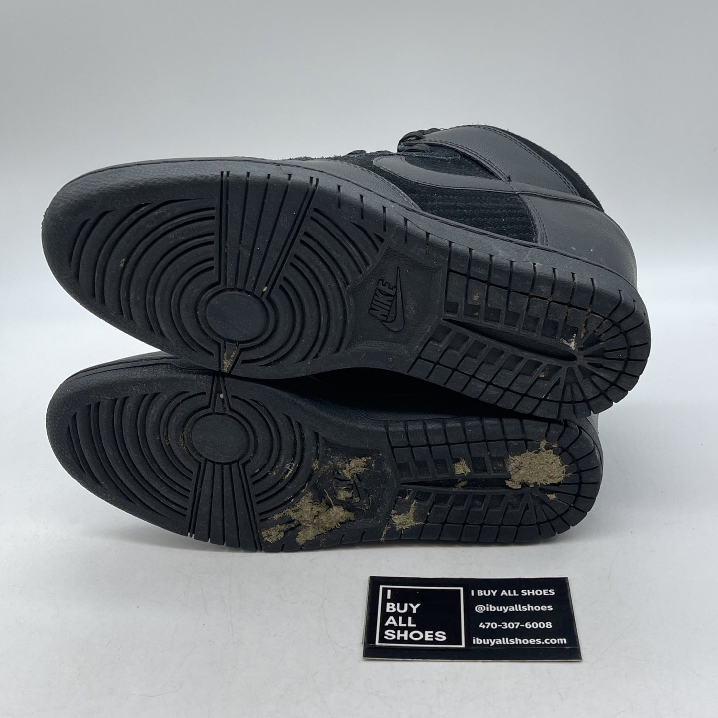 Size 9W- Nike Dunk Sky High Black Out Suede Leather (528899-004)