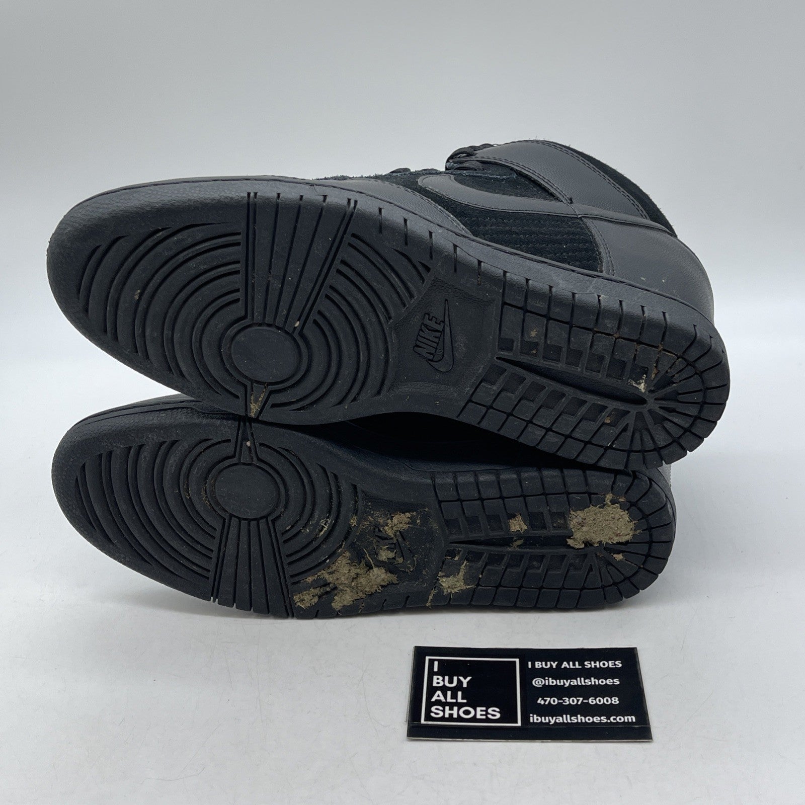 Size 9W- Nike Dunk Sky High Black Out Suede Leather (528899-004)
