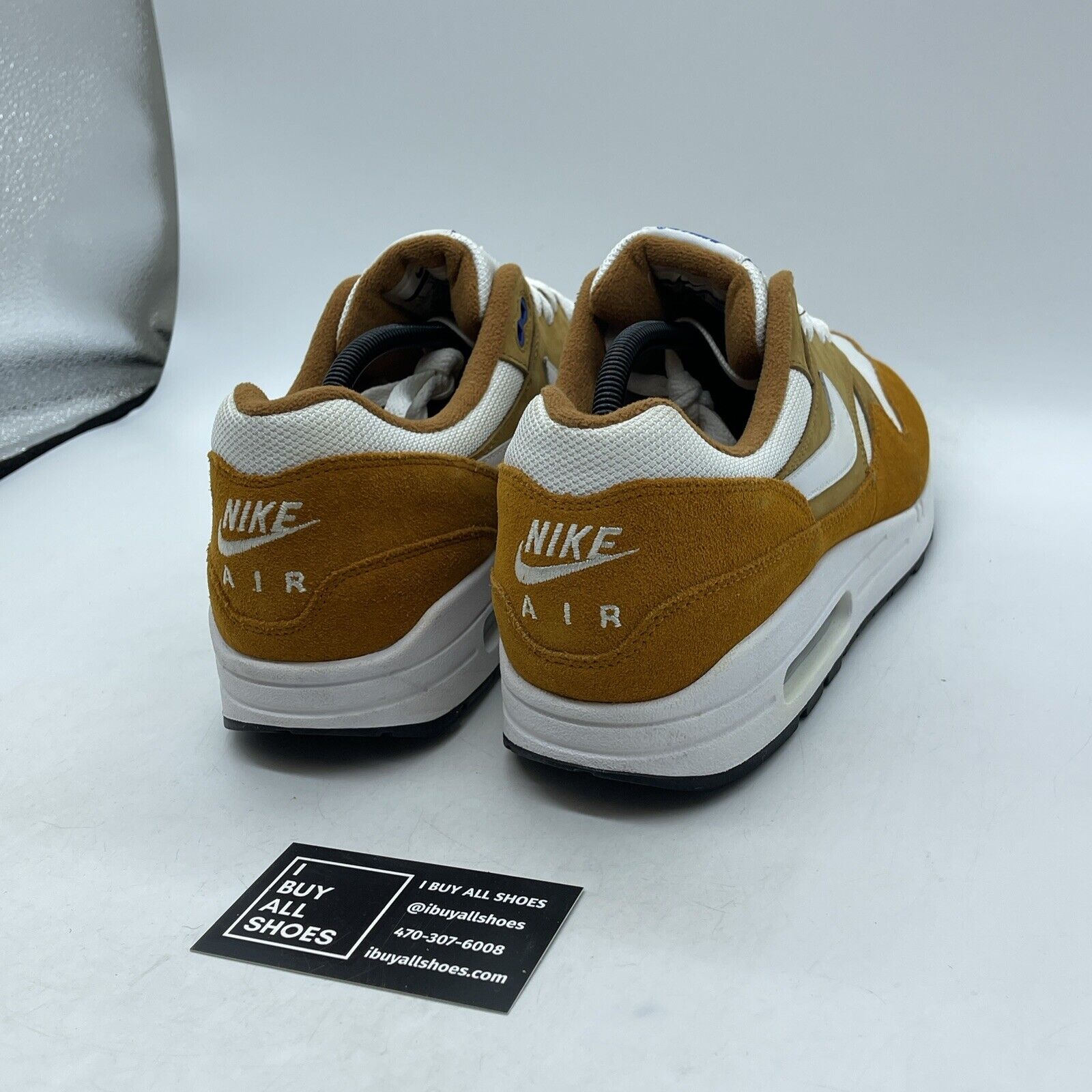 Size 12 - Nike Air Max 1 Premium Retro Curry Brown White Suede (908366-700)