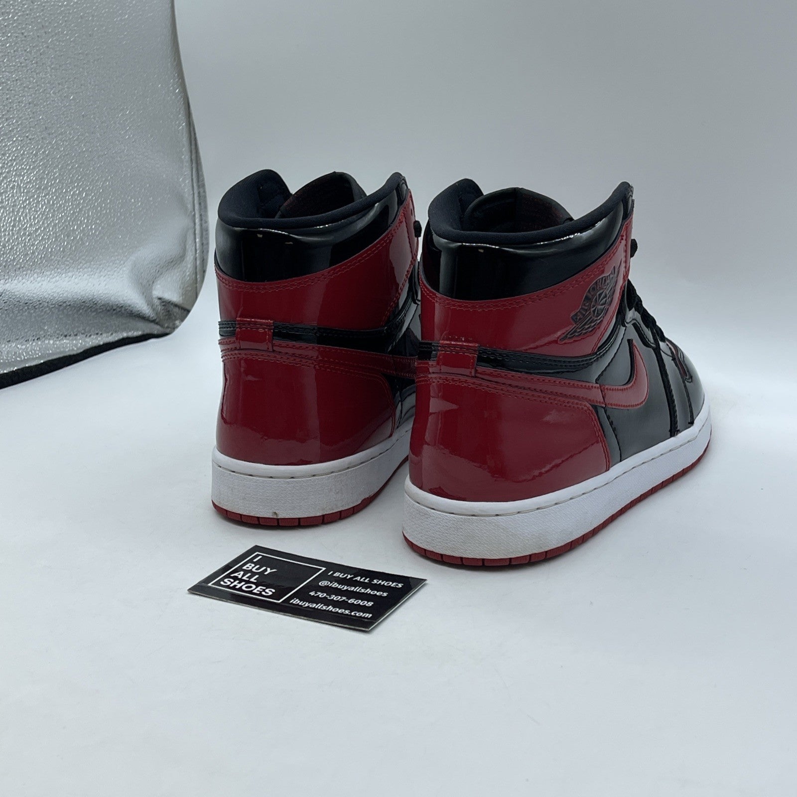 Size 8.5 - Jordan 1 Retro OG High Patent Bred Red Black (555088-063)