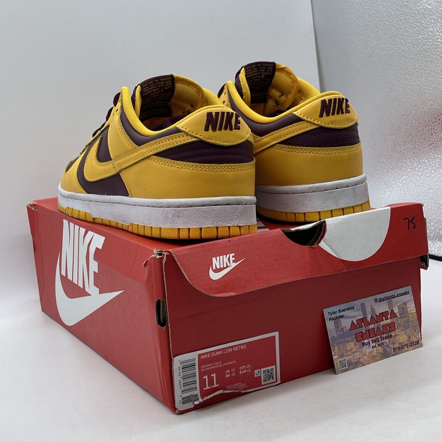Size 11 - Nike Dunk Low Retro Arizona State Yellow Burgundy Leather (DD1391-702)