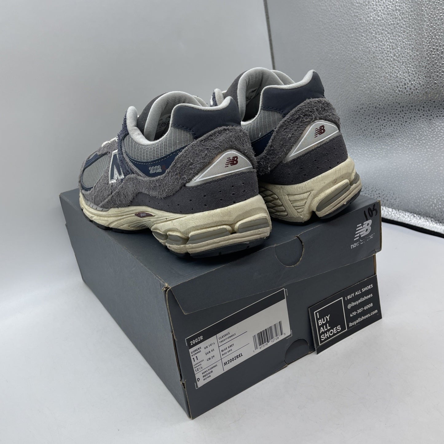 Size 11 - New Balance 2002R Castlerock Navy Grey Suede Leather (M2002REL)