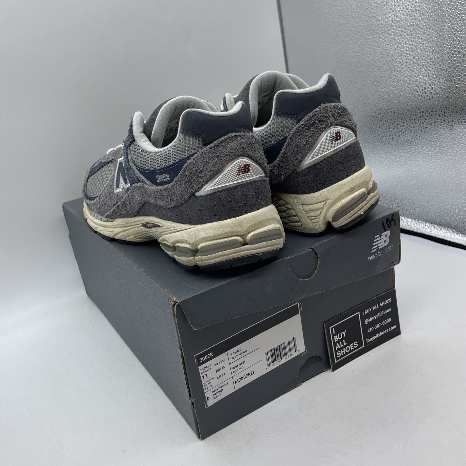 Size 11 - New Balance 2002R Castlerock Navy Grey Suede Leather (M2002REL)