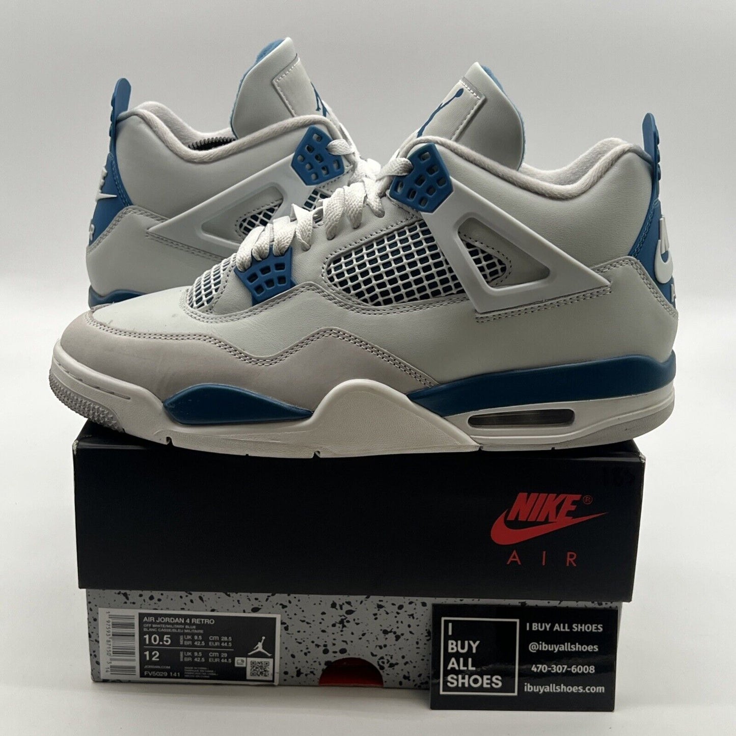 Size 10.5 - Air Jordan 4 Retro 2024 Military Blue (FV5029-141)