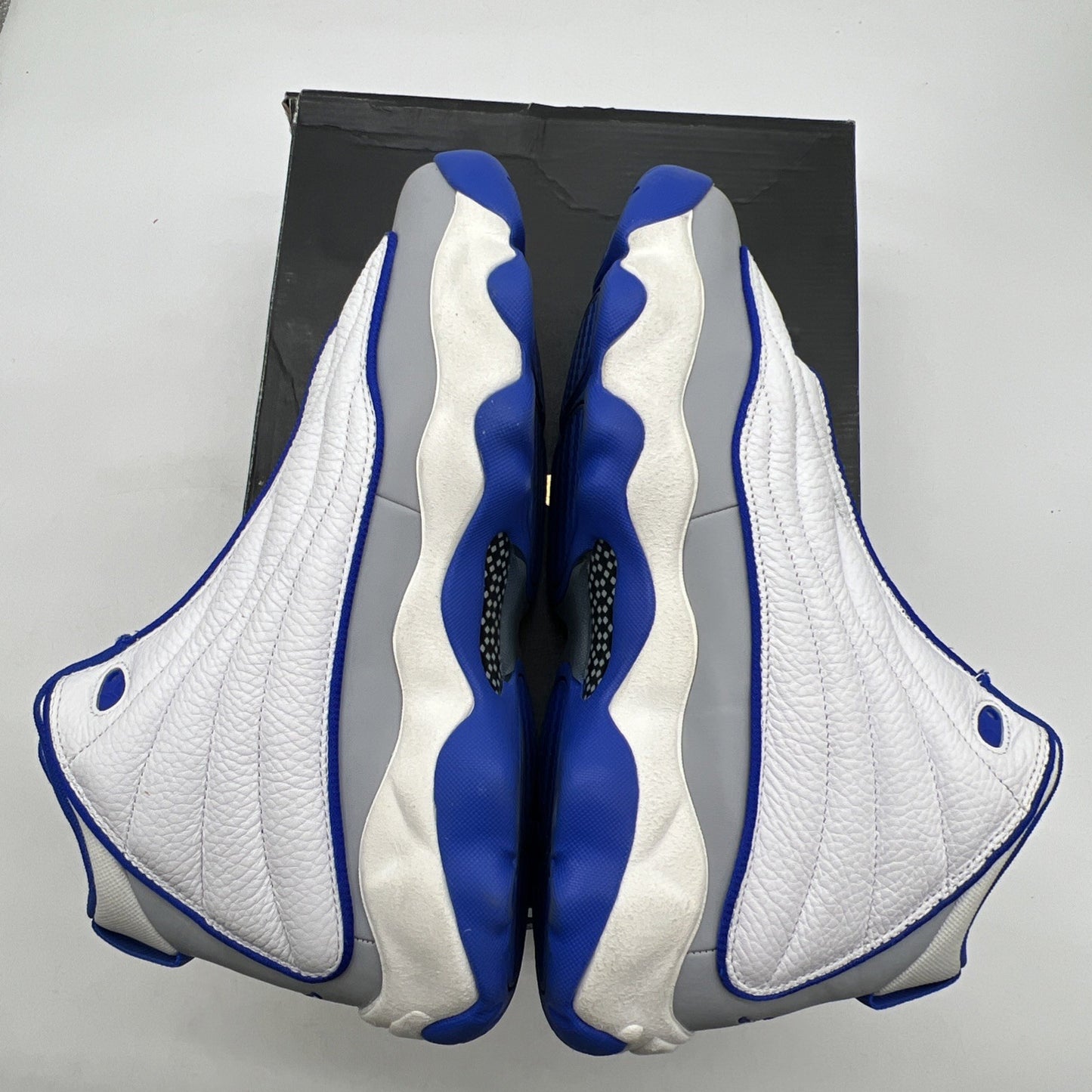 Size 12 - Jordan Pro Strong White Hyper Royal Men’s White Gray (DC8418-104)