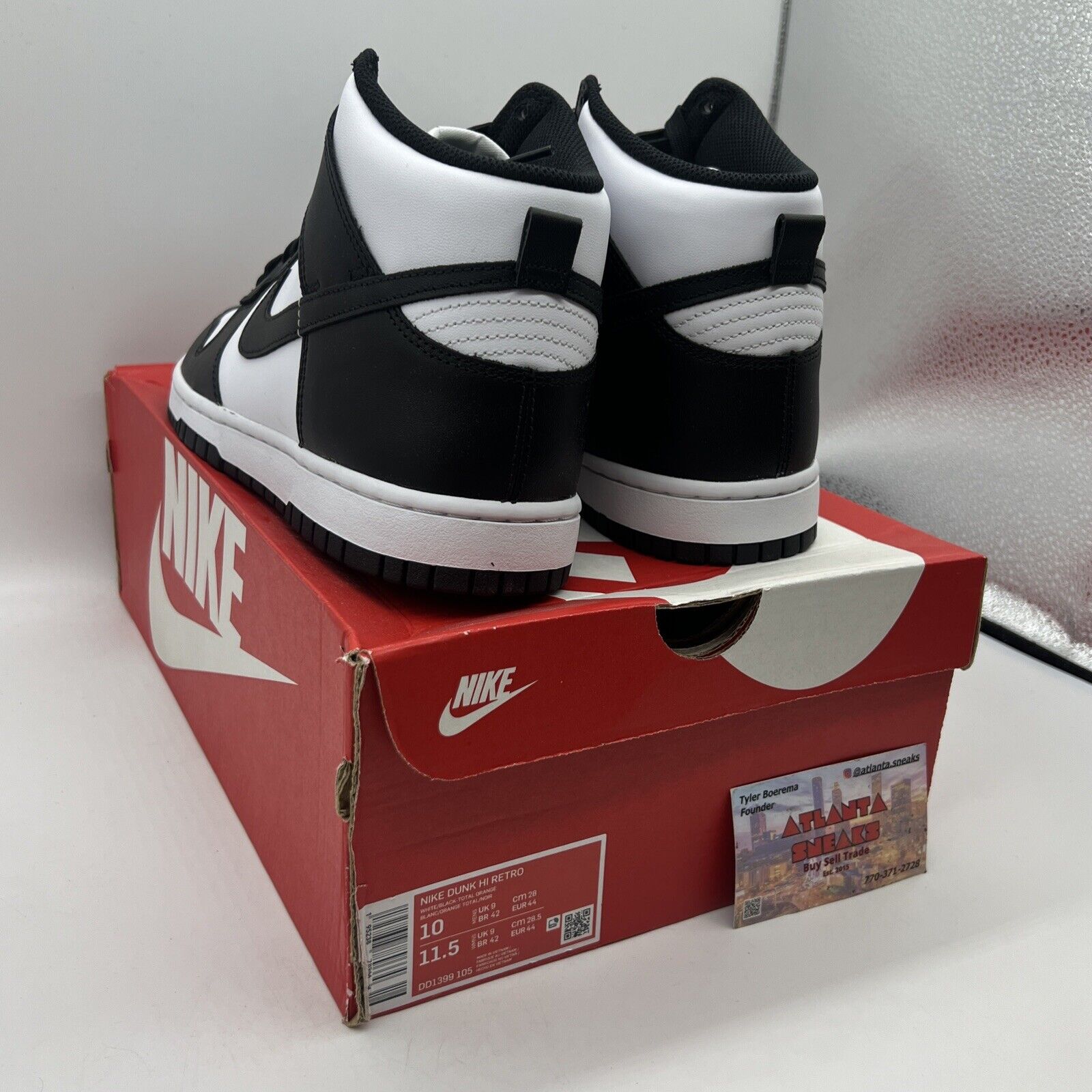 Size 10 - Nike Dunk High Black White Brand New Og All