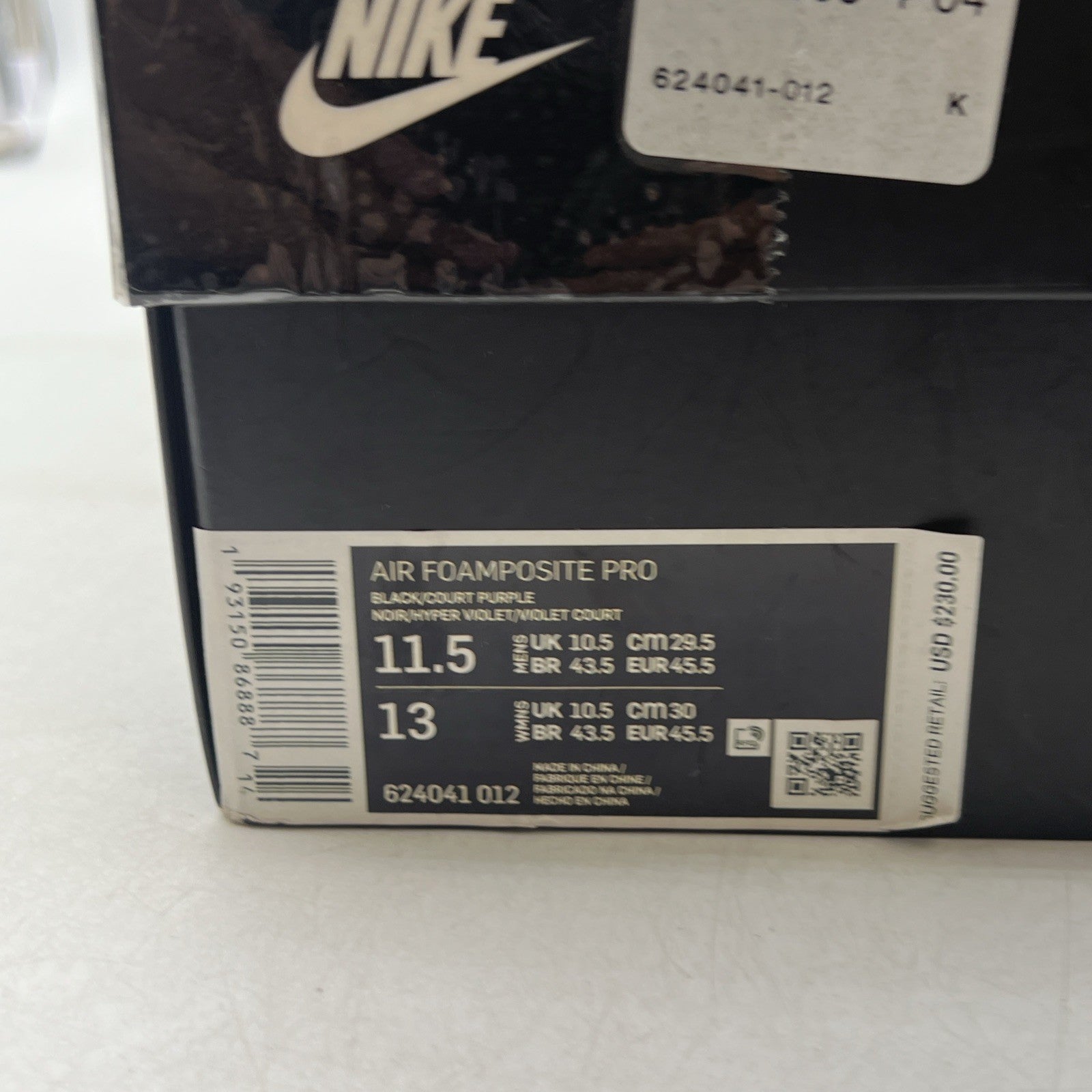 Size 11.5 - Nike Air Foamposite Pro Purple Camo (624041-012)