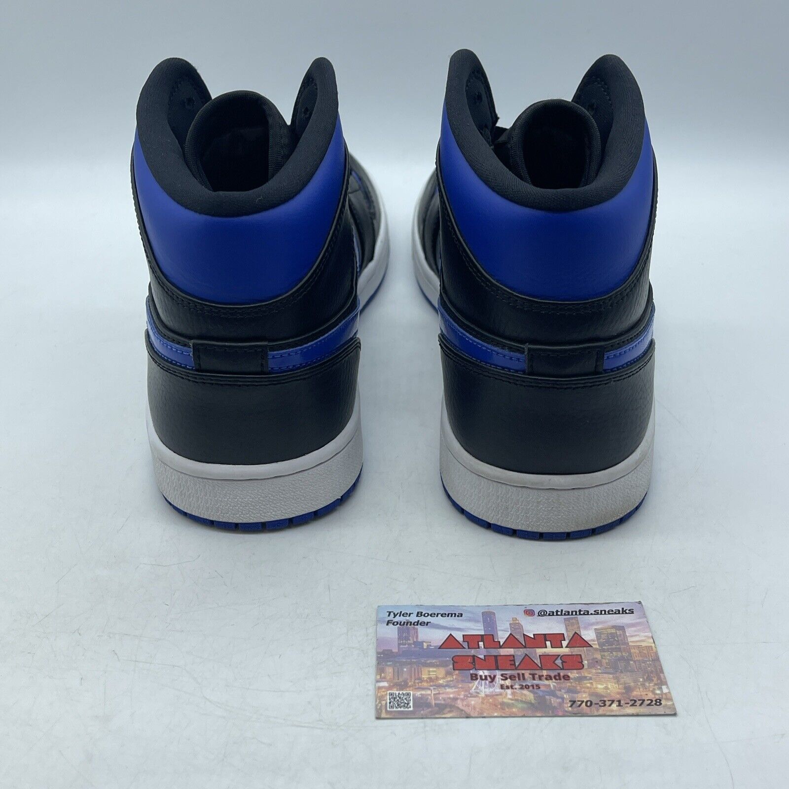 Size 11 - Air Jordan 1 Mid Black Hyper Royal White Black Blue (554724-068)