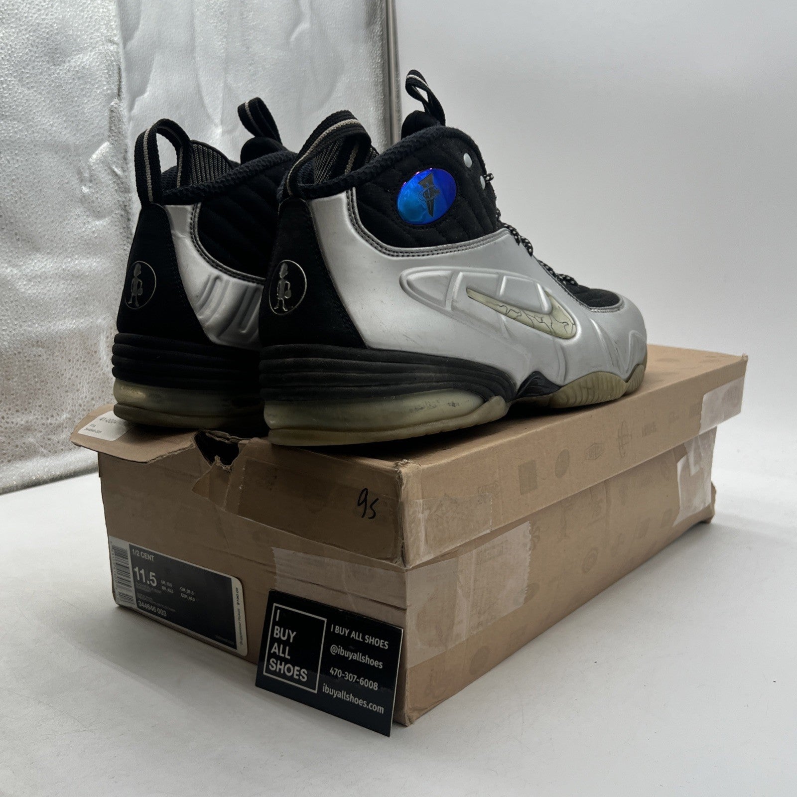 Size 11.5 - Nike 1/2 Cent Black Silver (344646-003)
