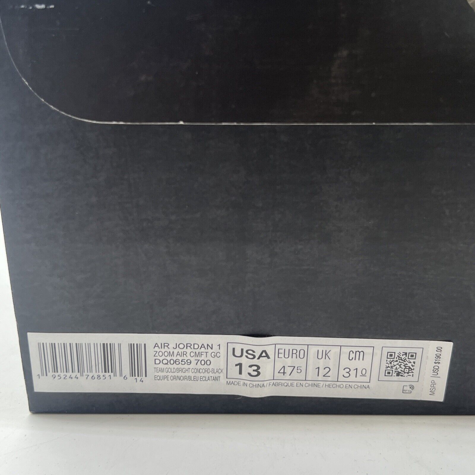 Size 13 - Air Jordan 1 Zoom Comfort Gold Laser (DQ0659-700)