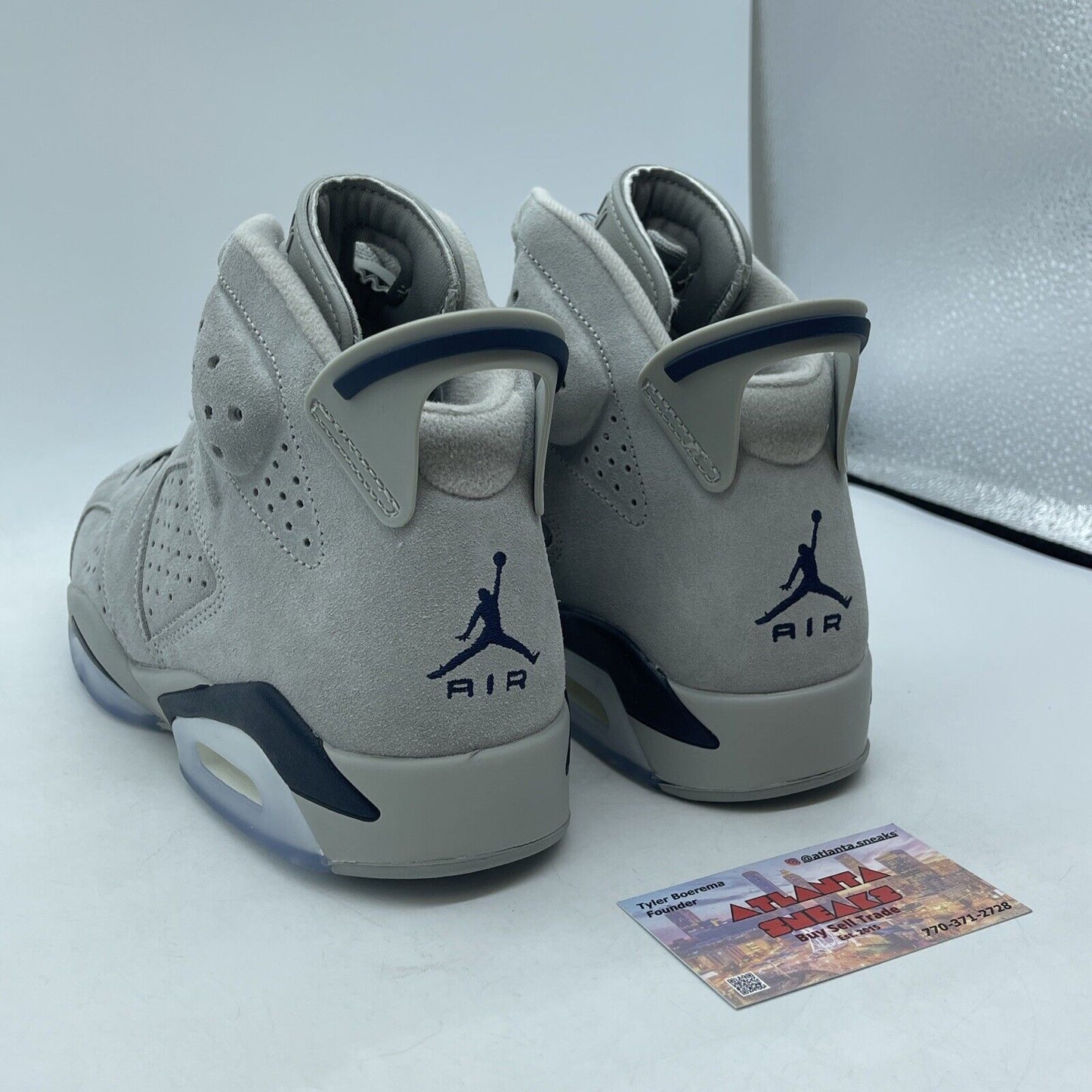 Size 8.5 - Jordan 6 Retro Mid Georgetown Grey Blue White Suede (CT8529-012)