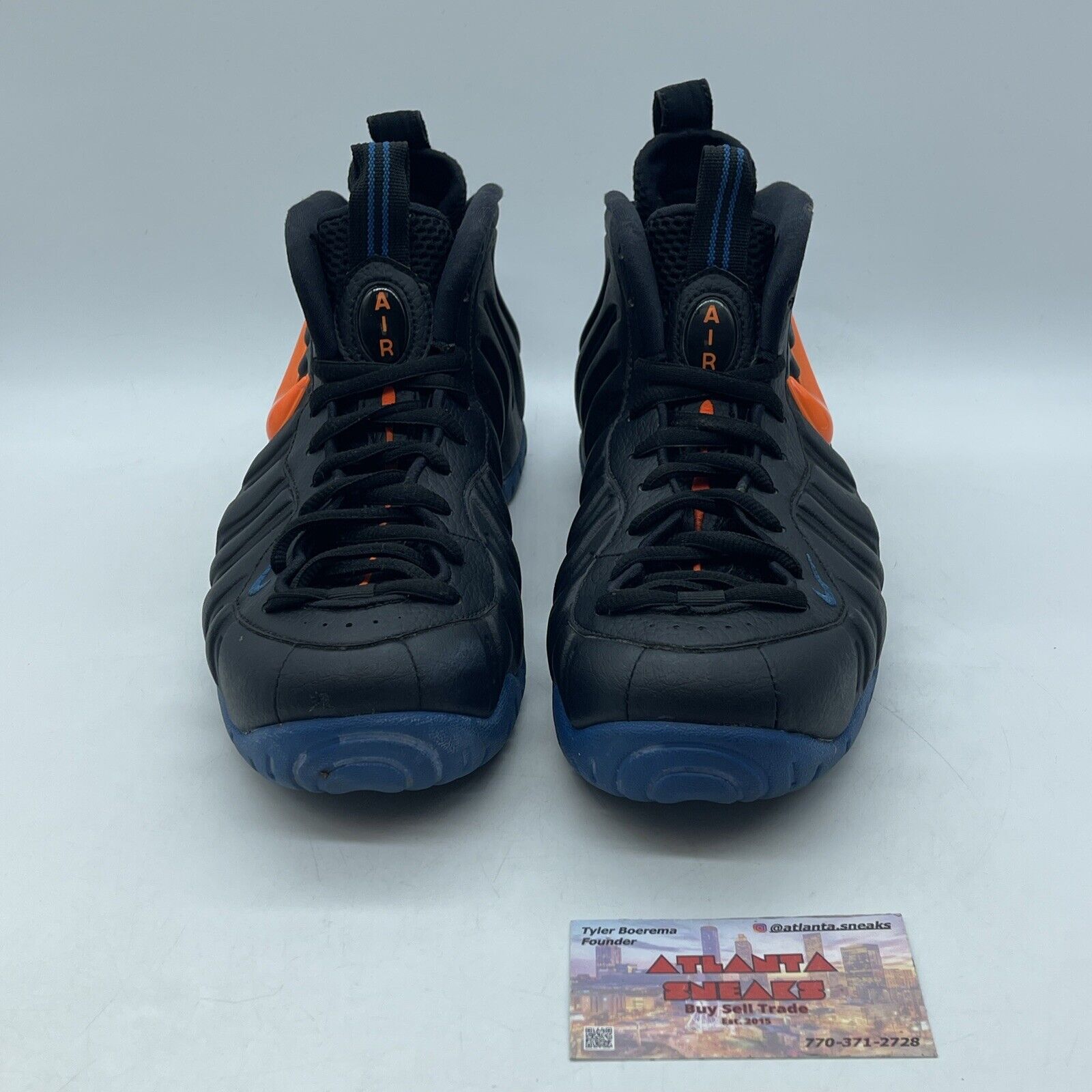 Size 8.5 - Nike Air Foamposite Pro Knicks Blue Black Orange (624041-010)