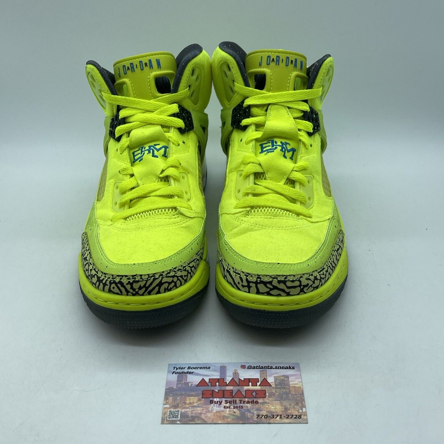 Size 10 - Jordan Spizike BHM Neon Green Black Suede Leather (579593-712)