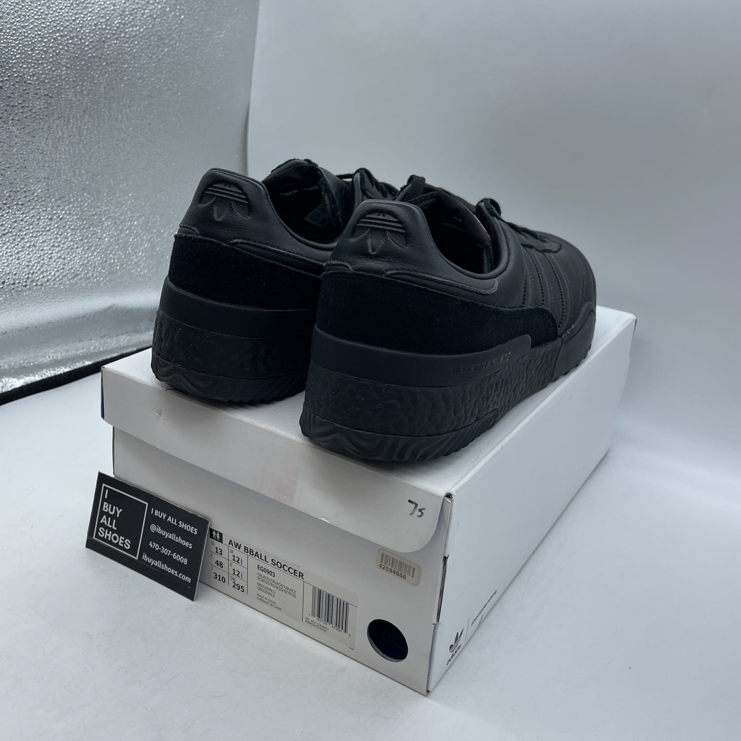 Size 13 - Adidas Alexander Wang x Bball Soccer Triple Black (EG0903)