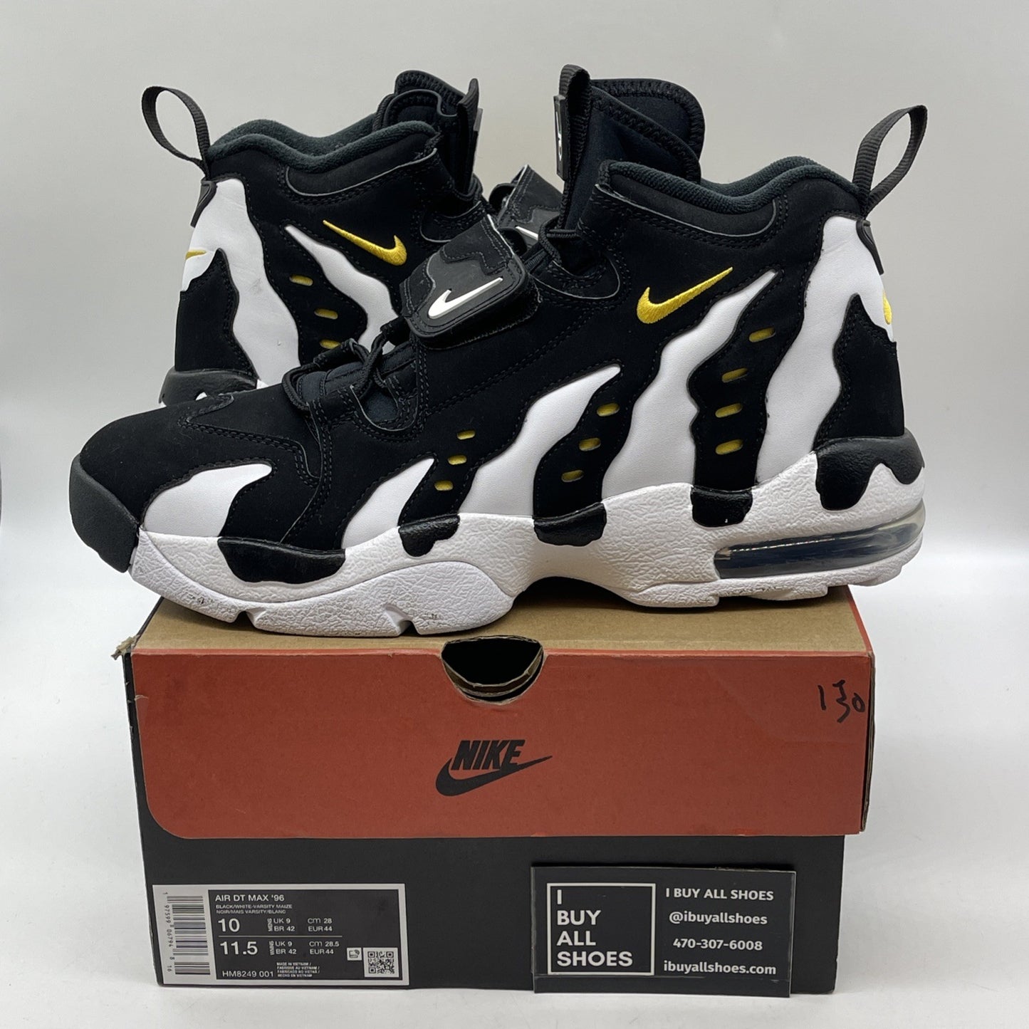 Size 10 -  Air Dt Max ‘96 Black White 2024 Yellow Suede Leather (HM8249-001)