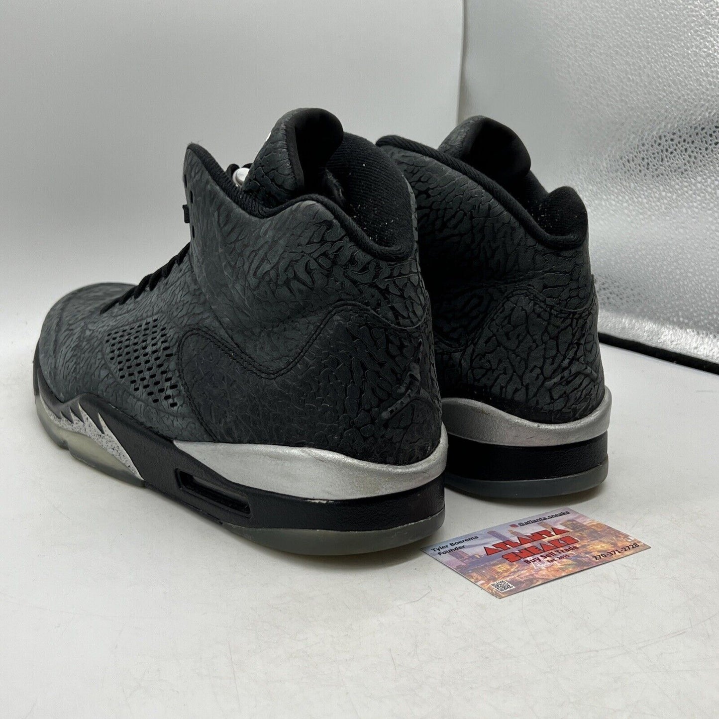 Size 14 - Air Jordan 5 Retro 3Lab5 Elephant Print Black Silver  (599581-003)