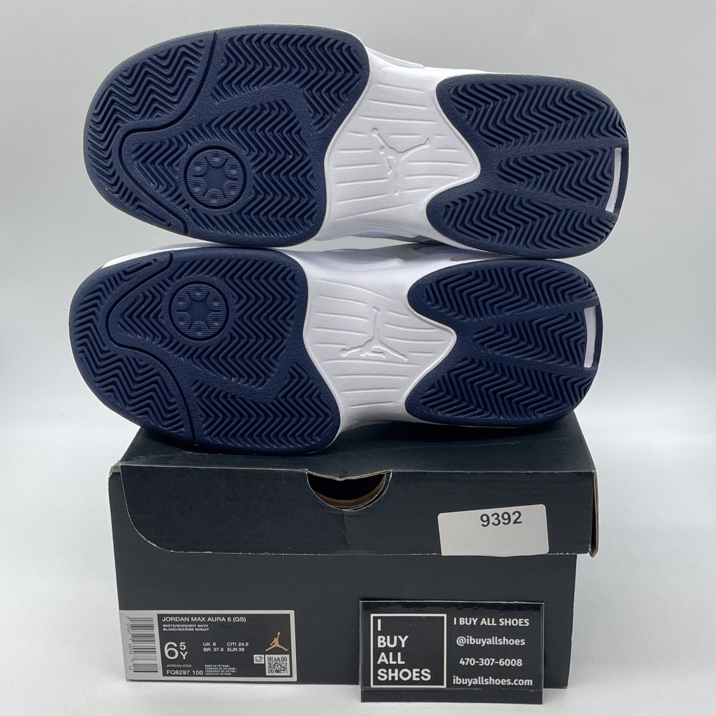 Size 6.5Y - Air Jordan Max Aura 6 GS White Varsity Red Midnight Navy(FQ8297-100)