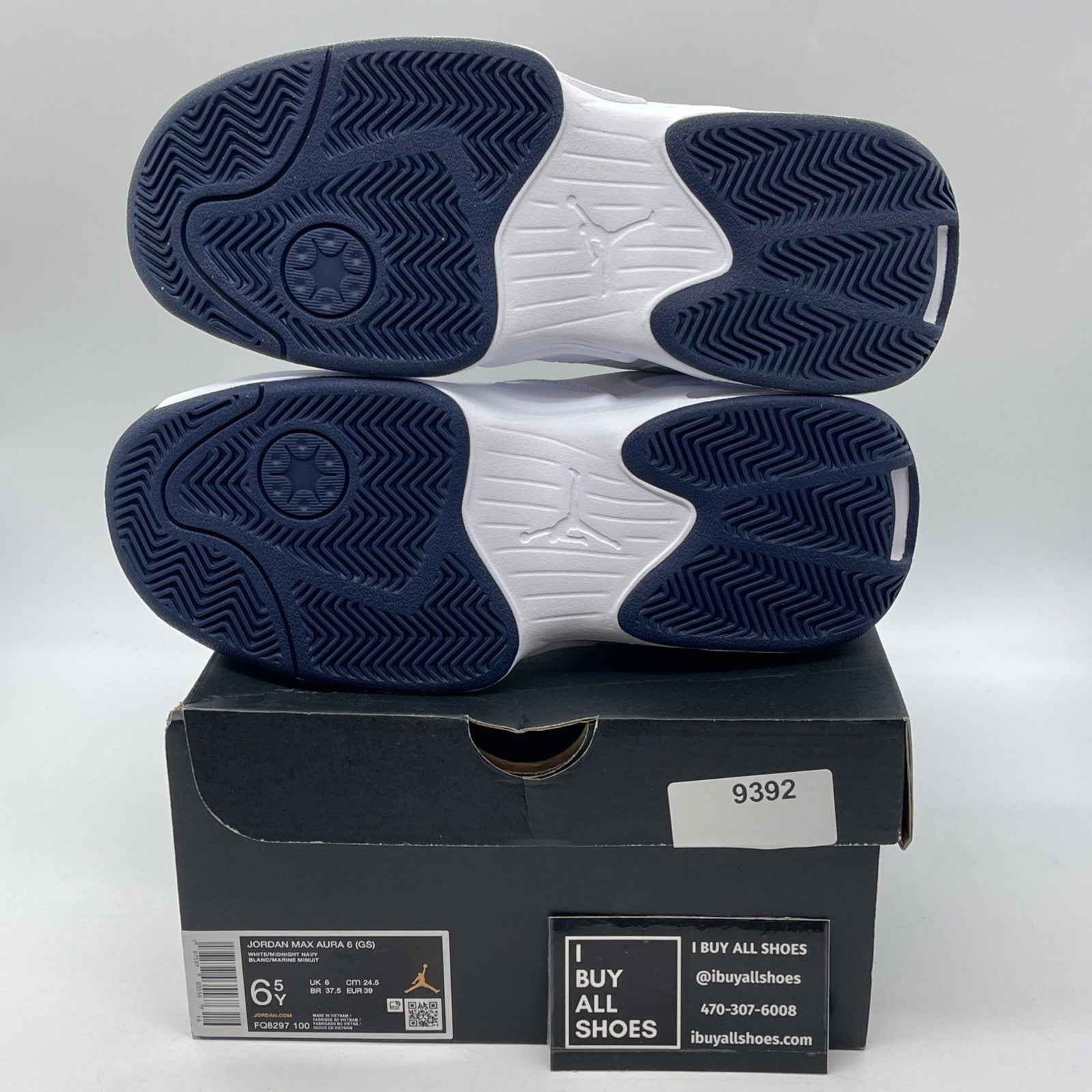Size 6.5Y - Air Jordan Max Aura 6 GS White Varsity Red Midnight Navy(FQ8297-100)