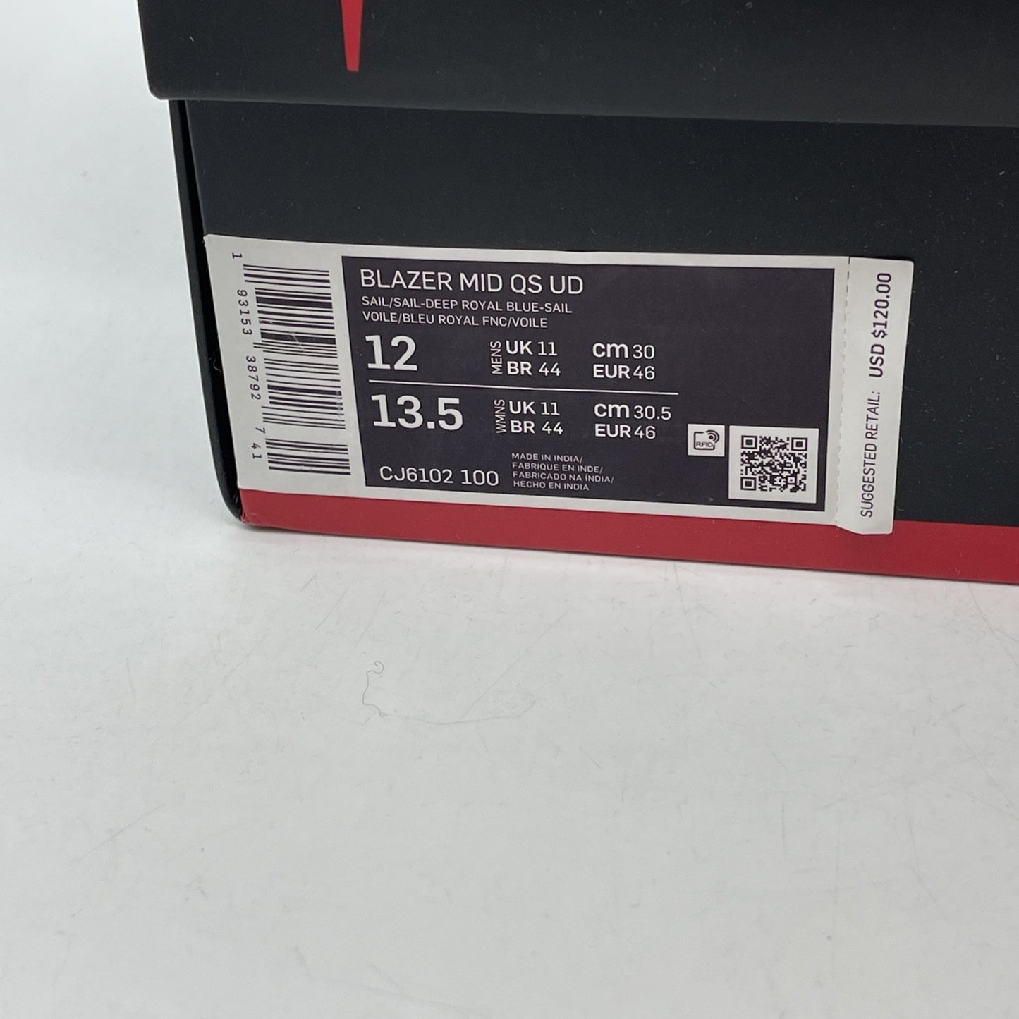 Size 12 - Nike Stranger Things x Blazer QS Mid Upside Down Grey (CJ6102-100)