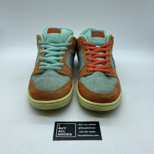 Size 12 - Nike Dunk SB Low Orange Emerald Rise Blue Orange Suede (DV5429-800)