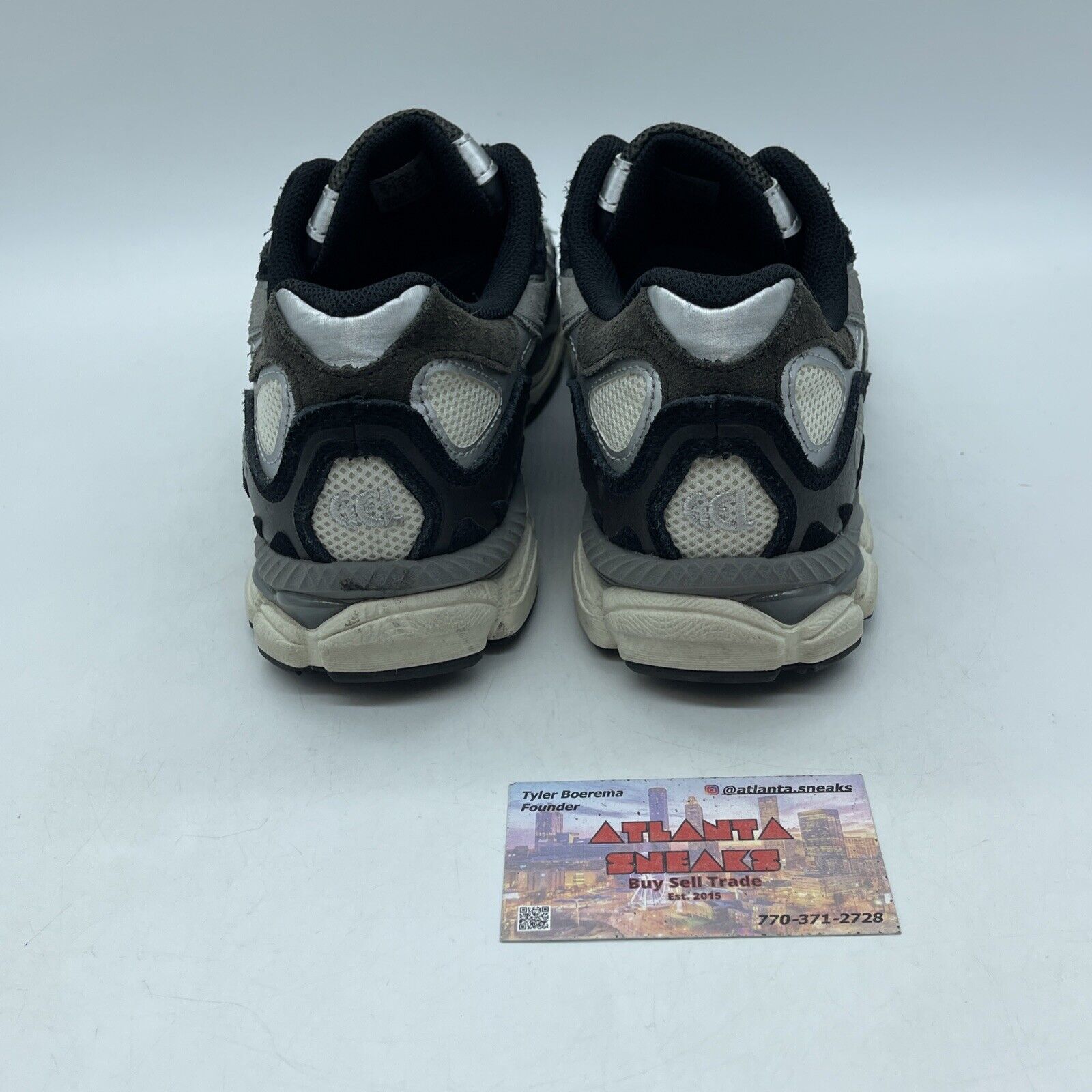 Size 8 - ASICS Gel NYC Black Ivory Grey White Suede Leather (1201A789)