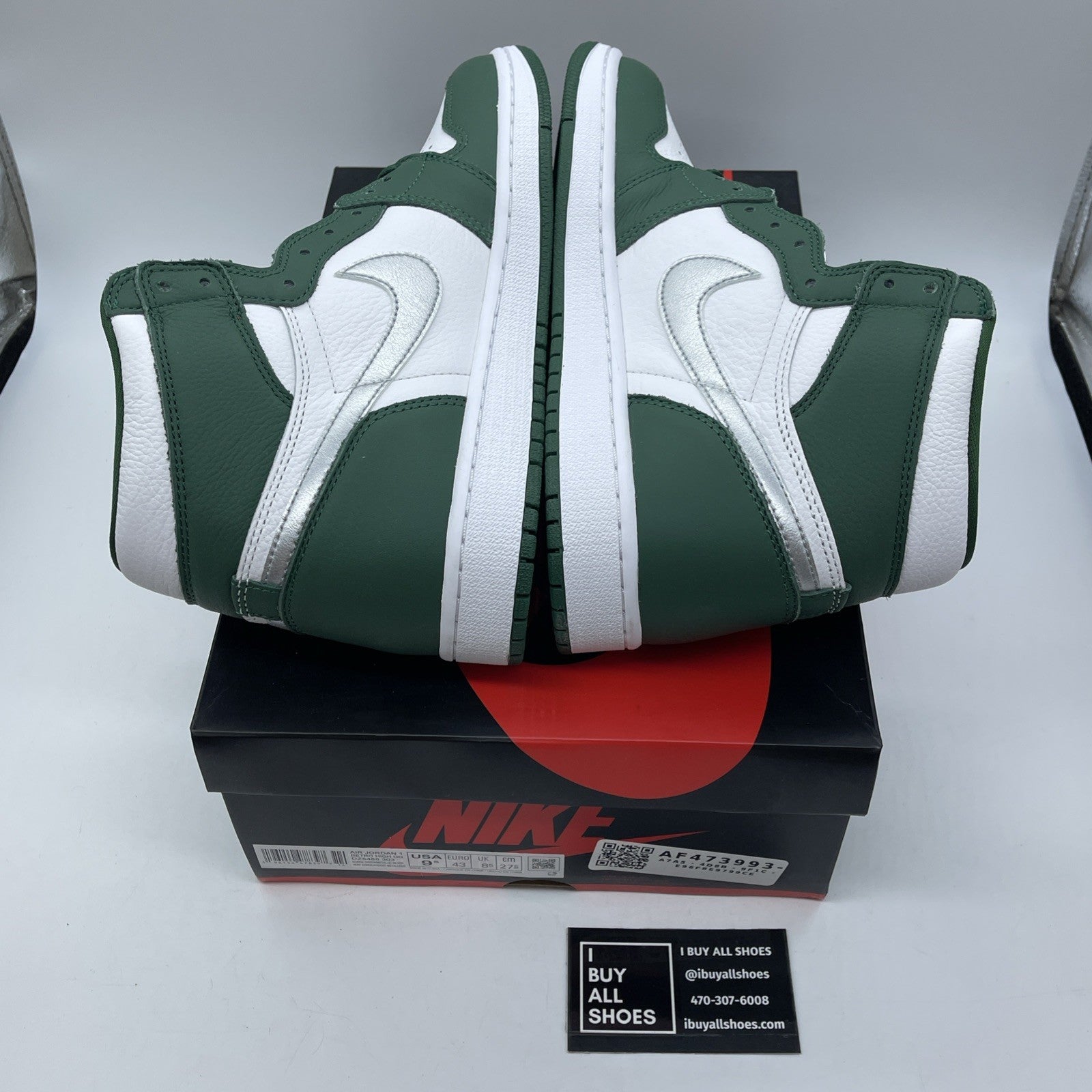 Size 9.5 - Jordan 1 Retro OG High Gorge Green Silver Leather (DZ5485-303)