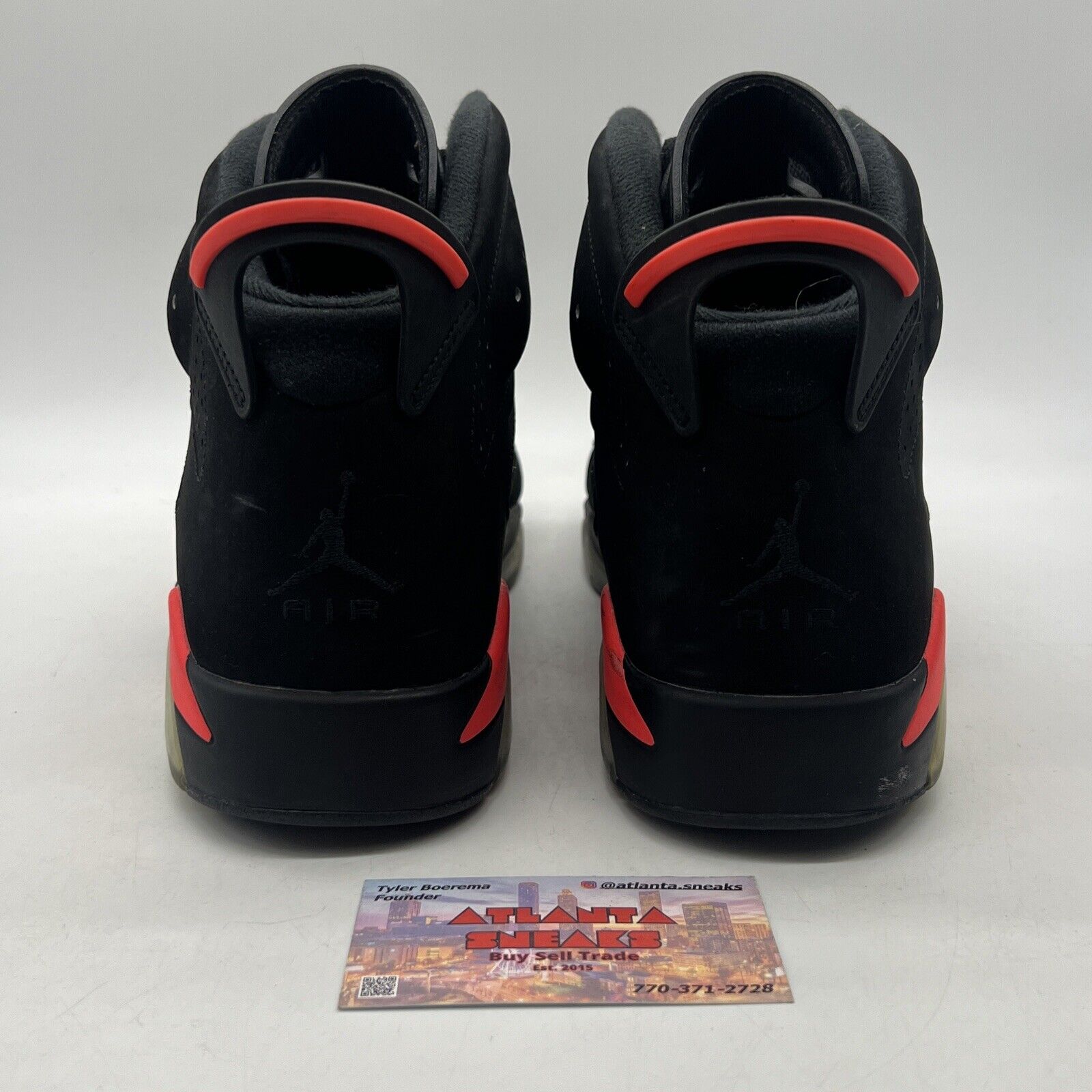 Size 11 - Jordan 6 Retro Infrared Black 2014 Black Red Suede (384664-023)