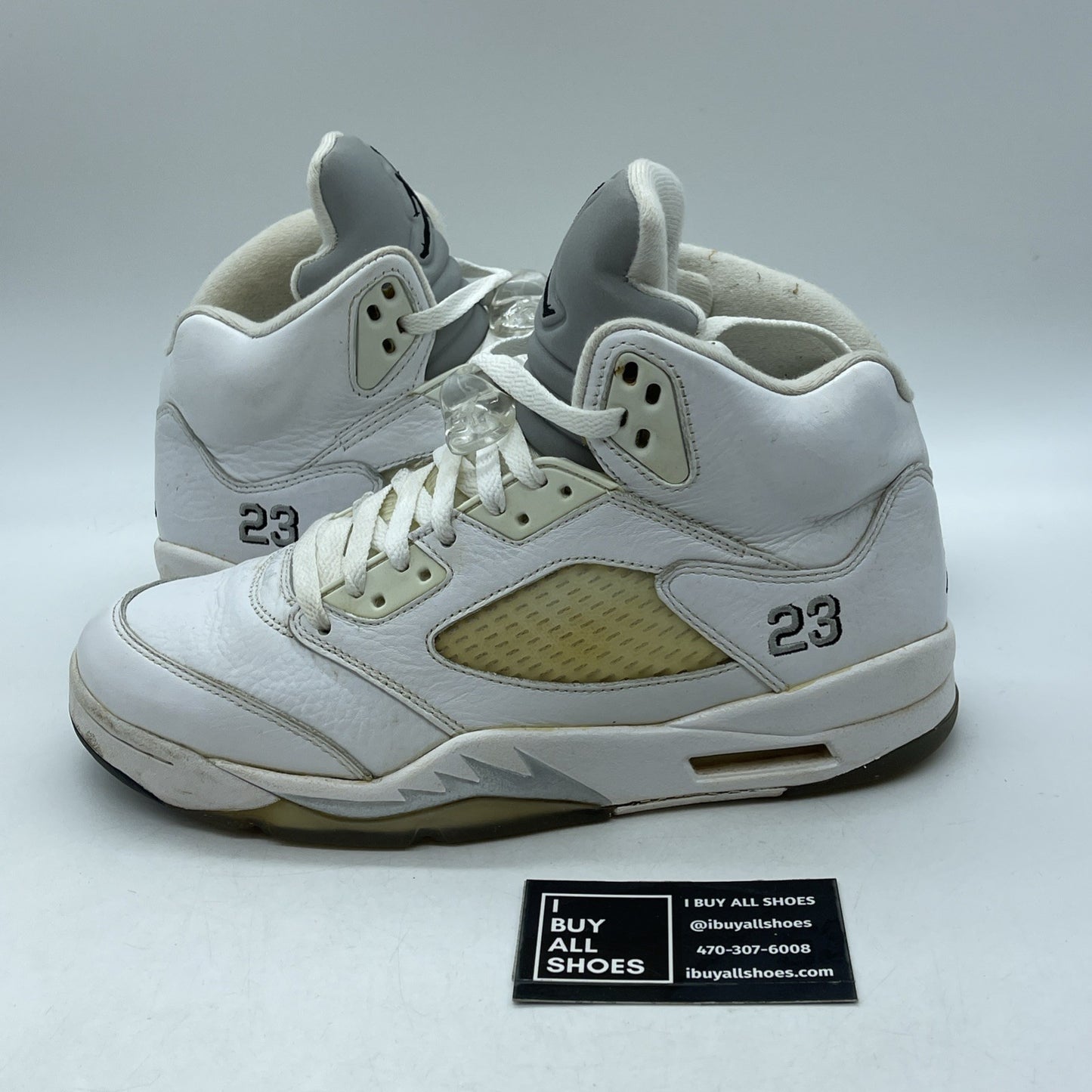Size 9 - Air Jordan 5 Retro 2015 White Metallic White Leather (136027-130)