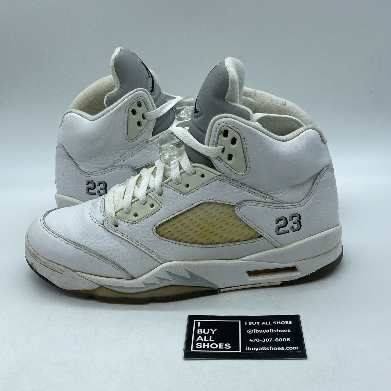 Size 9 - Air Jordan 5 Retro 2015 White Metallic White Leather (136027-130)
